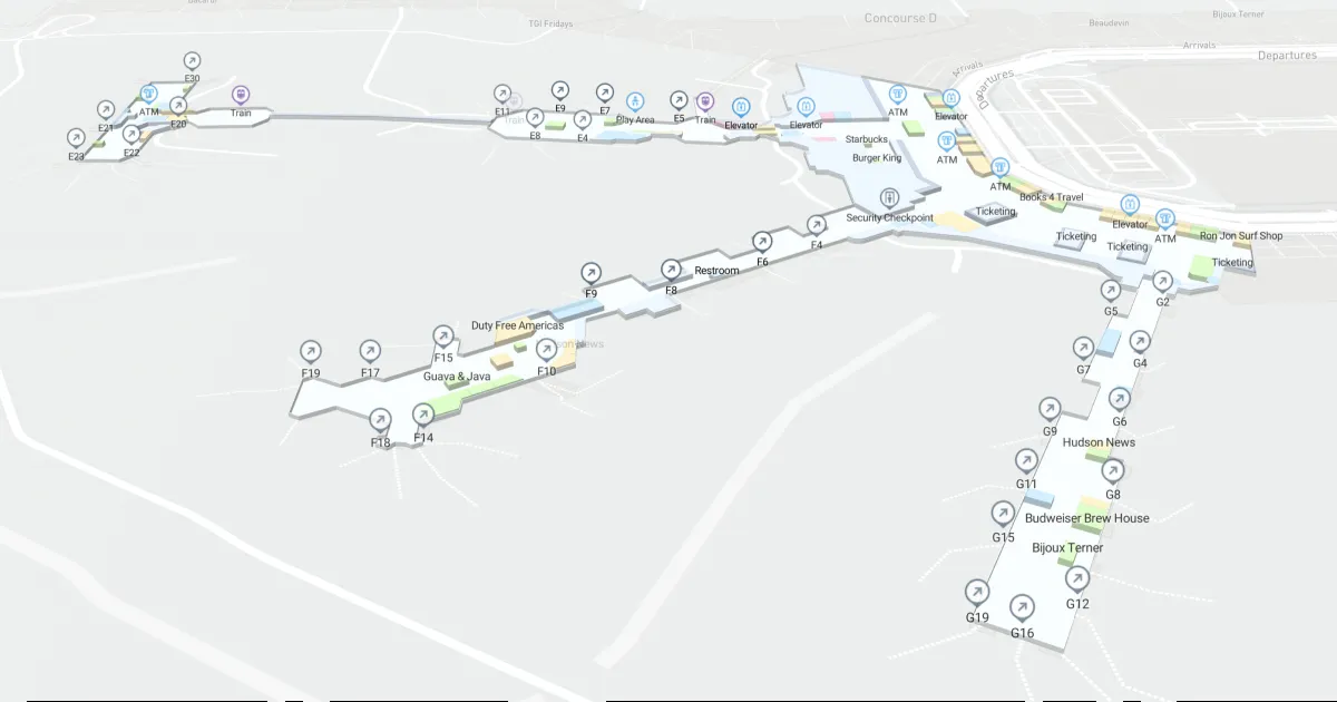 Miami International Airport Central Terminal Interactive Map