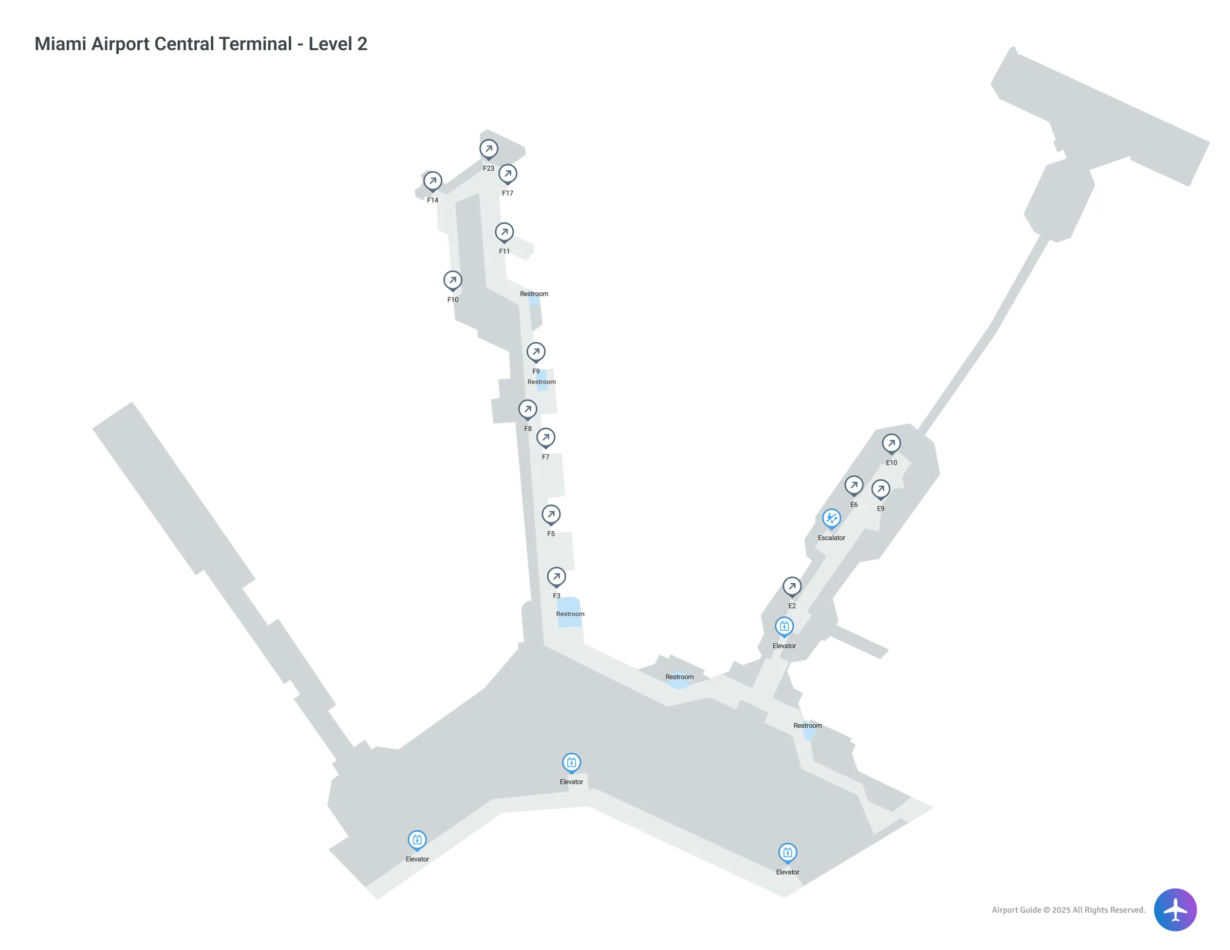 MIA Central Terminal / Level 2 Map