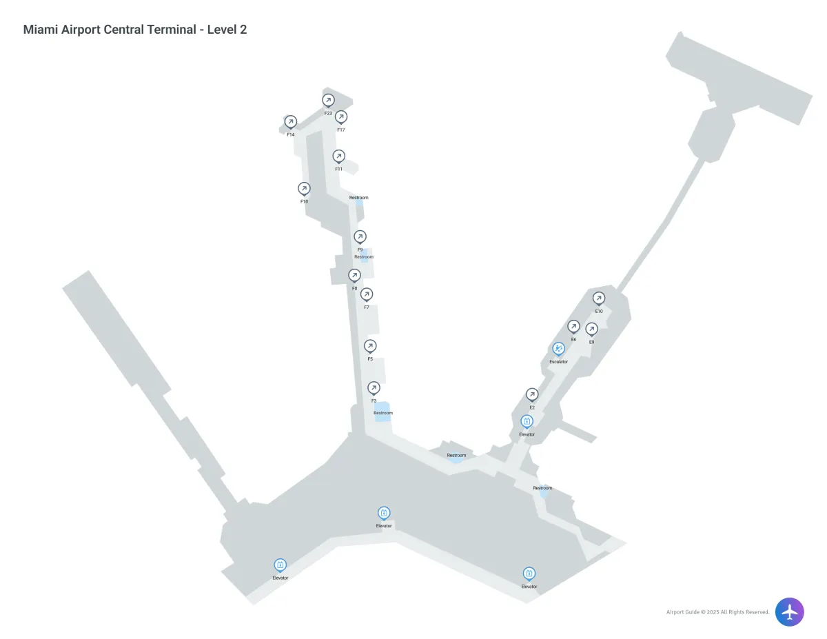 MIA Terminal Central Level 2 map