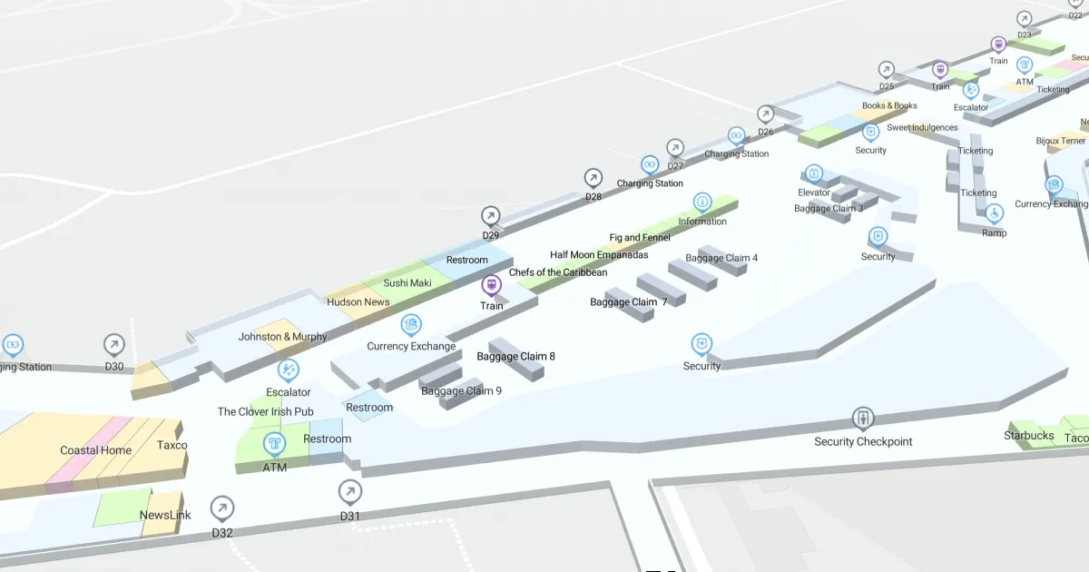 Miami International Airport North Terminal Interactive Map