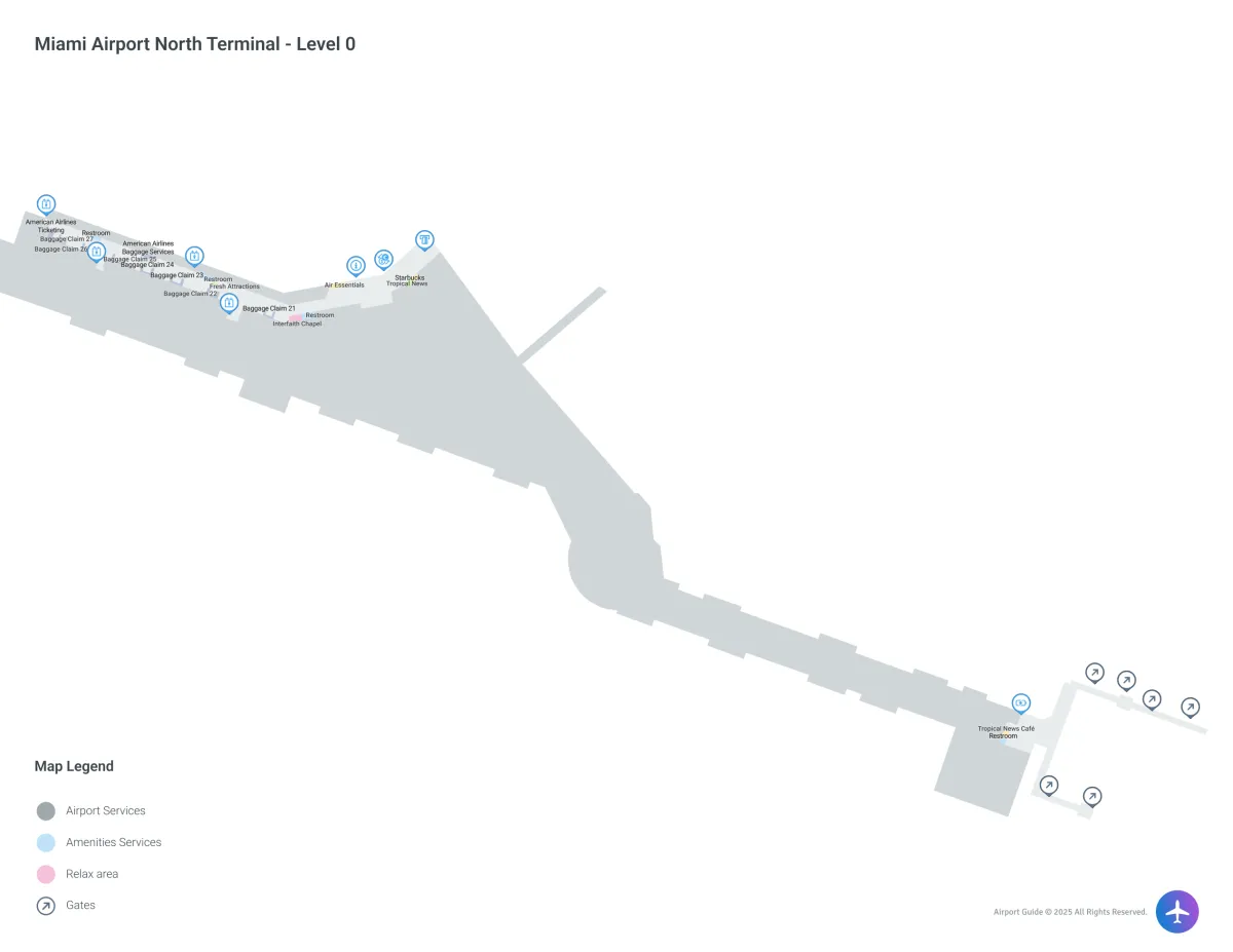 MIA Terminal North Level 0 map