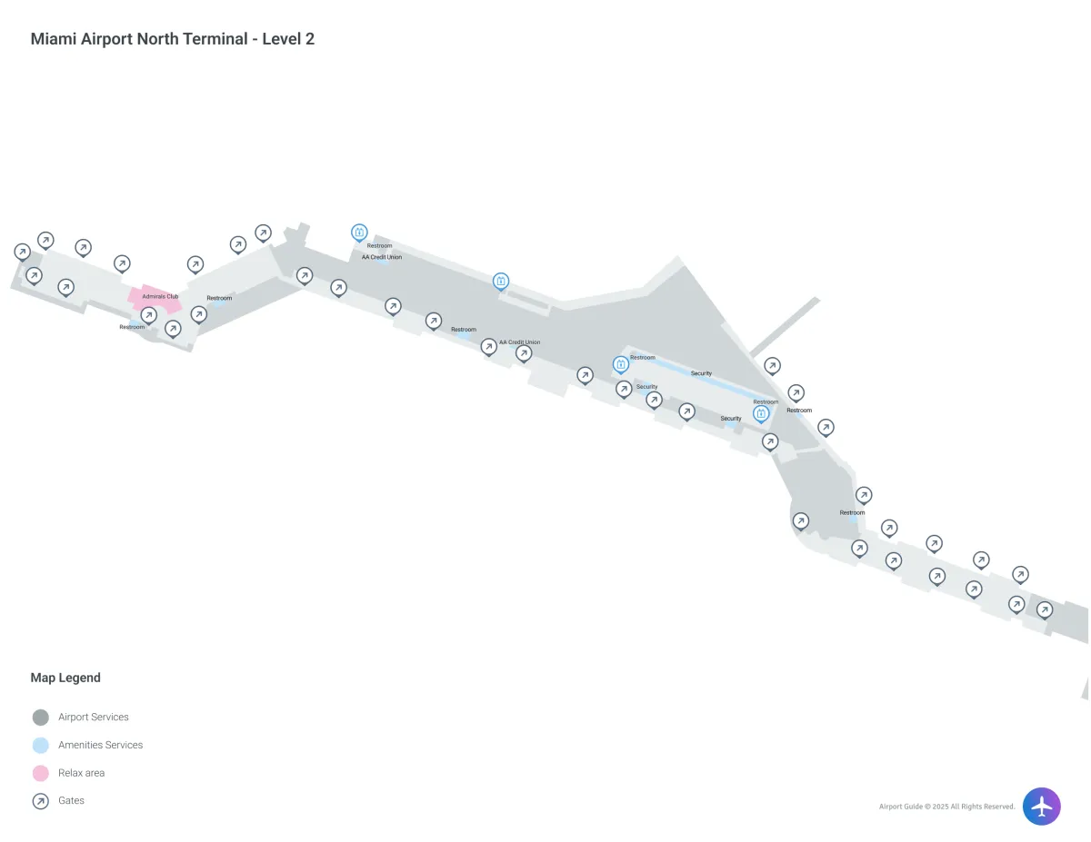 MIA Terminal North Level 2 map