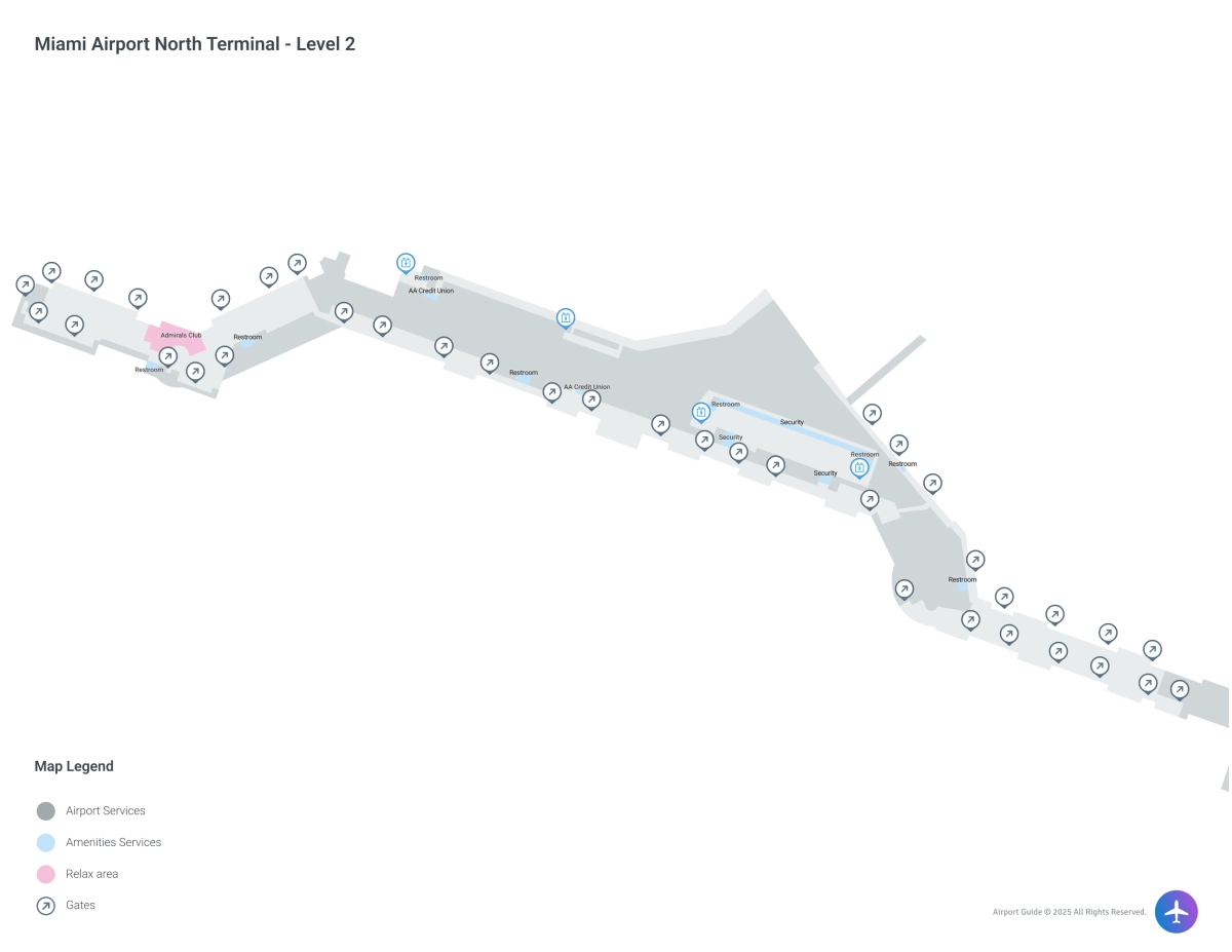 MIA Terminal North Level 2 map
