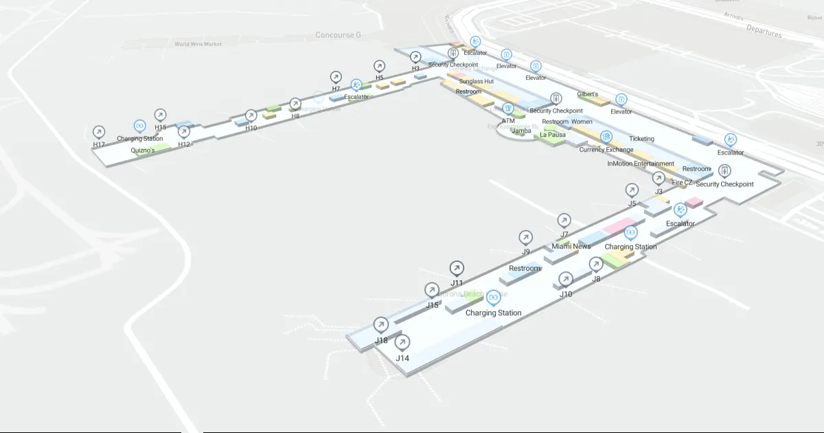 Miami International Airport South Terminal Interactive Map
