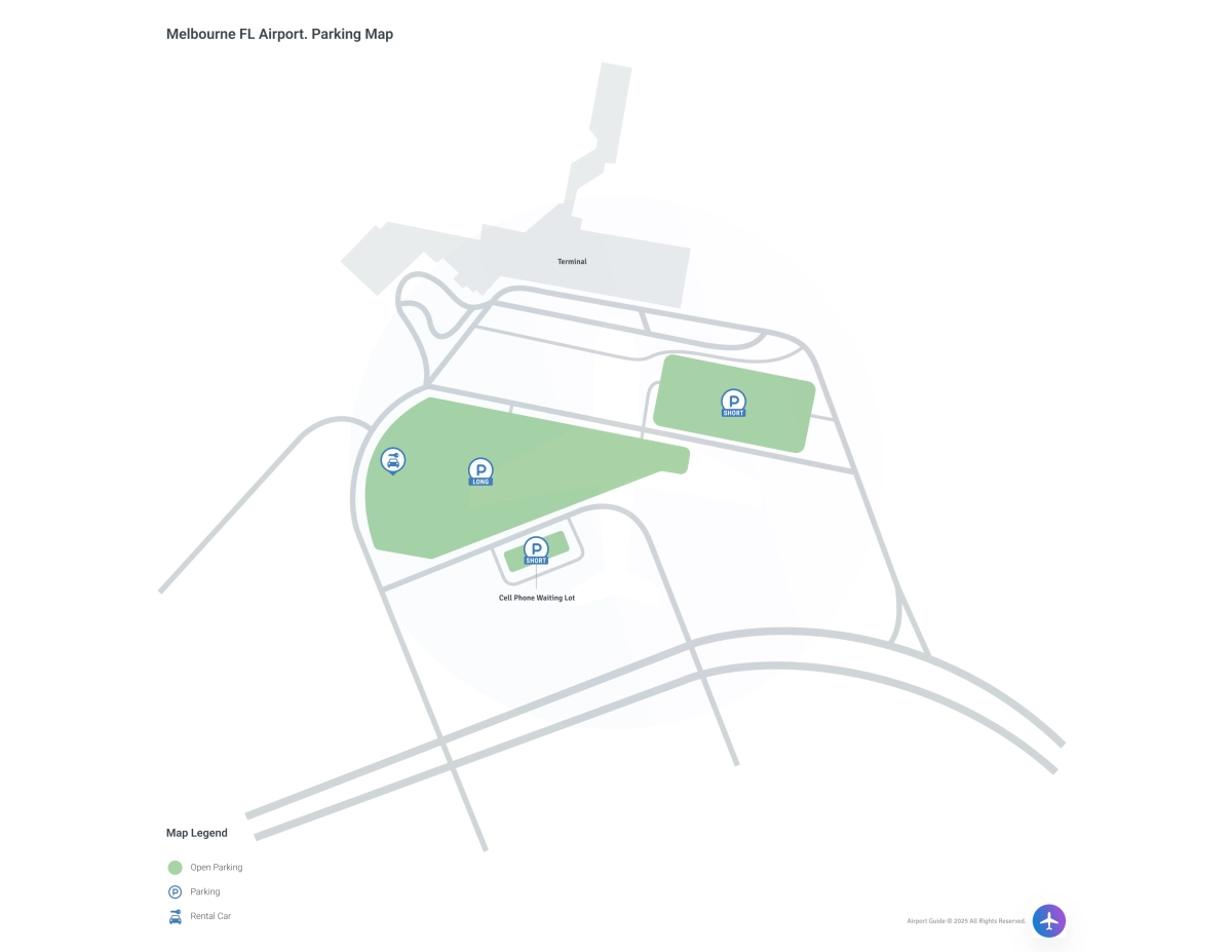 Melbourne Orlando International Airport (MLB) Parking Map