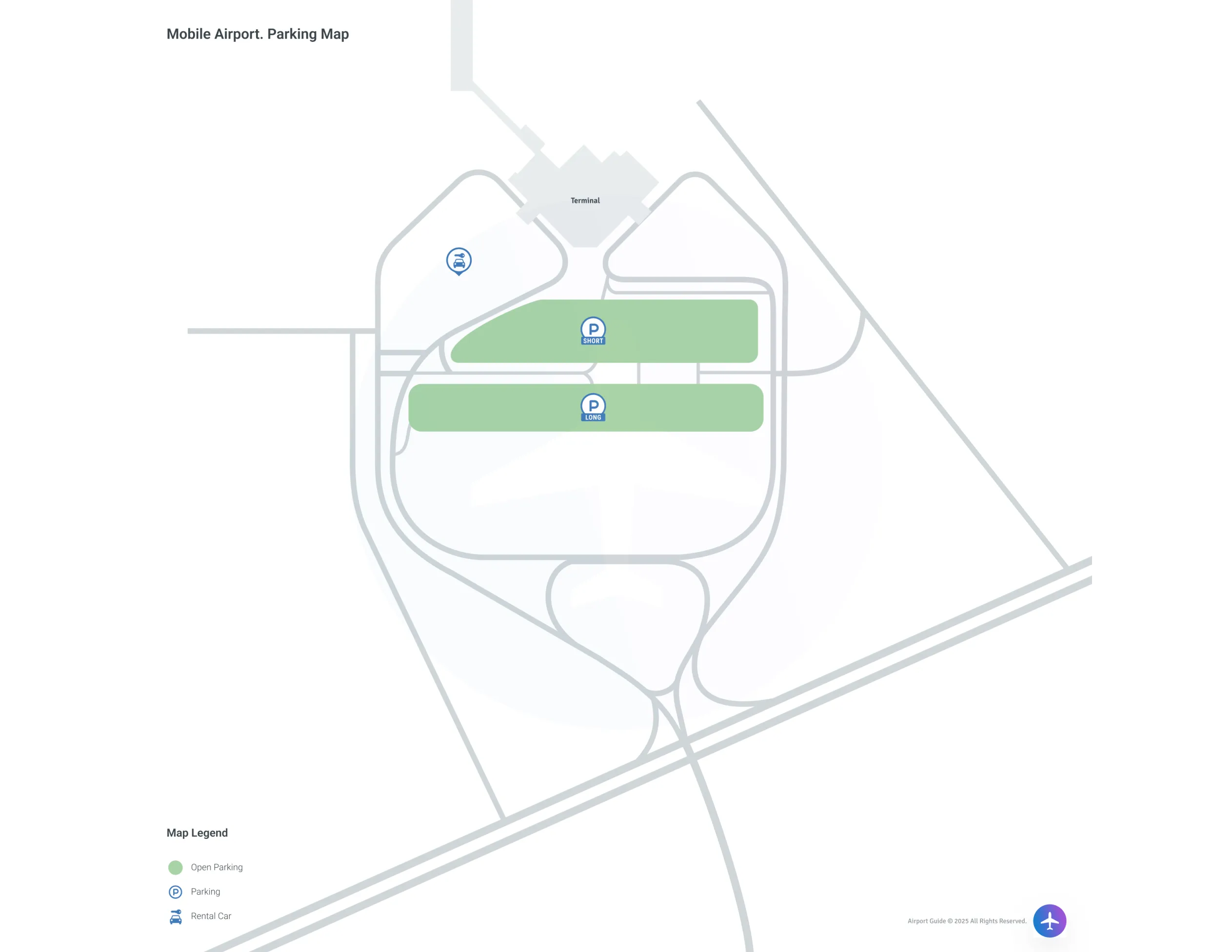 Mobile Regional Airport (MOB) Parking Map
