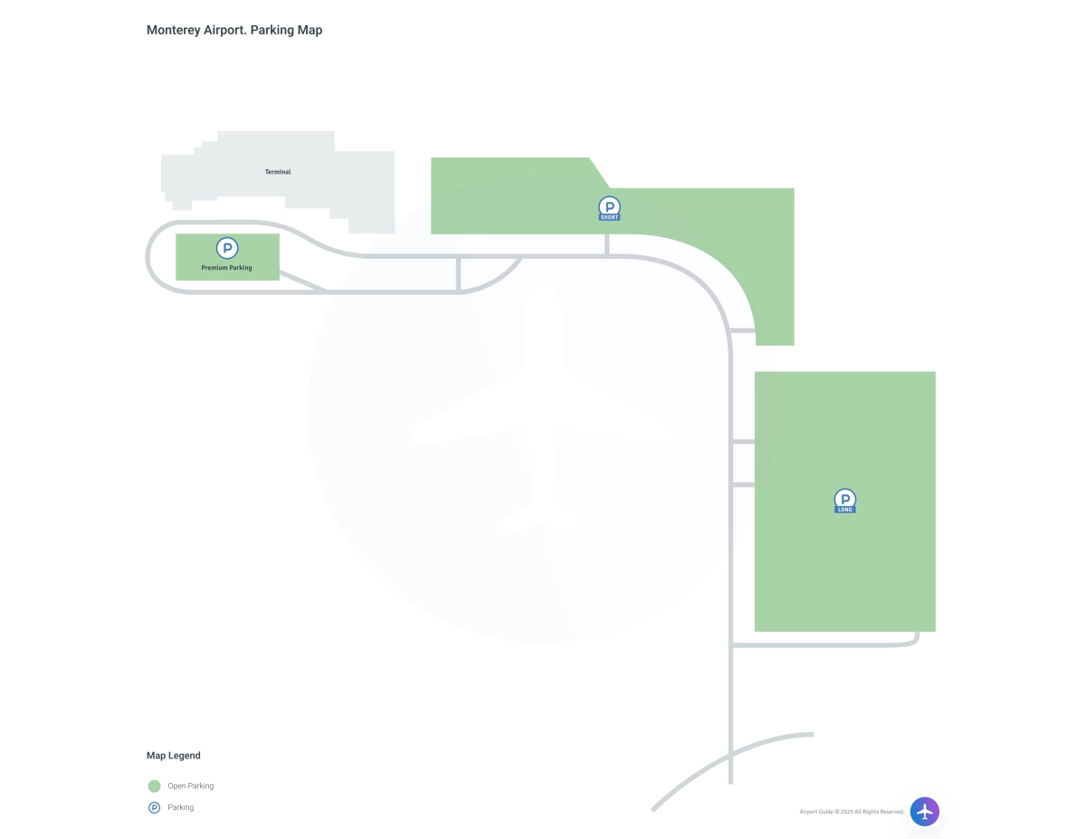 Monterey Regional Airport (MRY) Parking Map