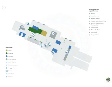MRY Airport Terminal 1 Map