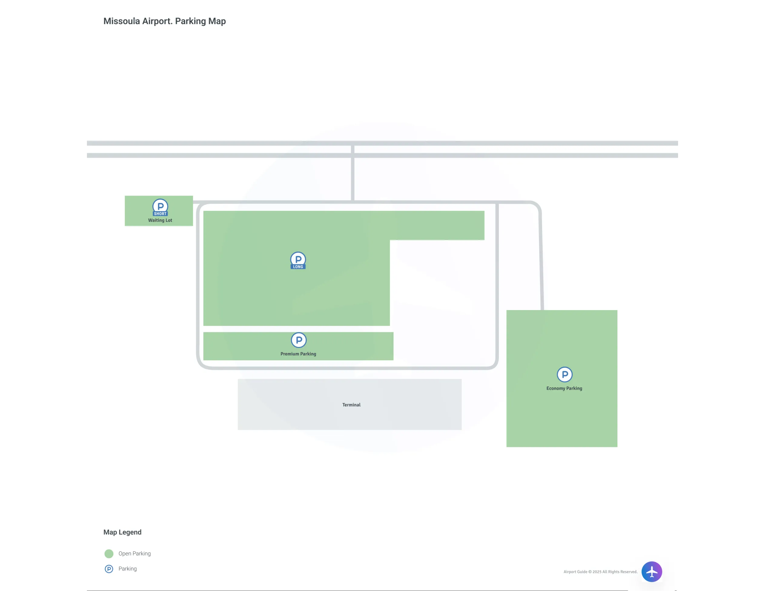 Missoula Montana Airport (MSO) Parking Map