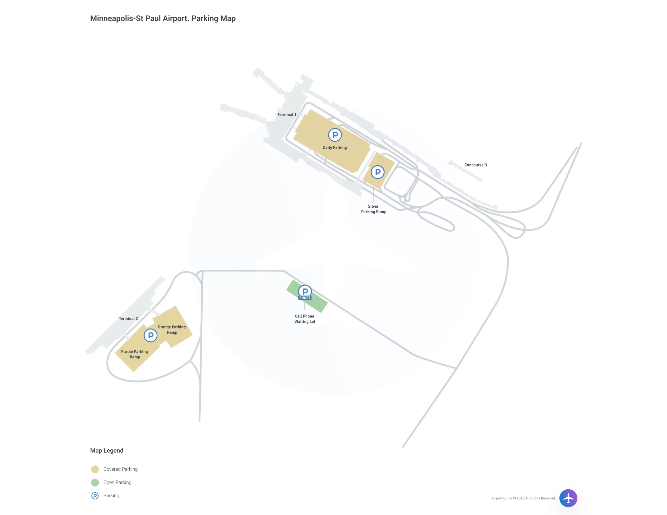 Minneapolis-St Paul International Airport-Wold-Chamberlain (MSP) Parking Map