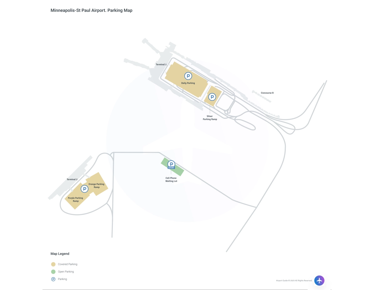 Minneapolis-St Paul International Airport-Wold-Chamberlain (MSP) Parking Map