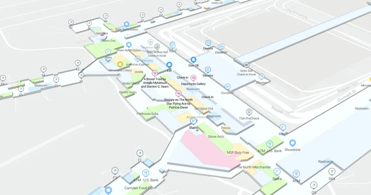 Minneapolis-St Paul International Airport-Wold-Chamberlain Terminal 1 Interactive Map