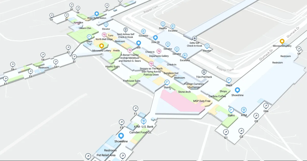 MSP Terminal 1 Level 2 Interactive map