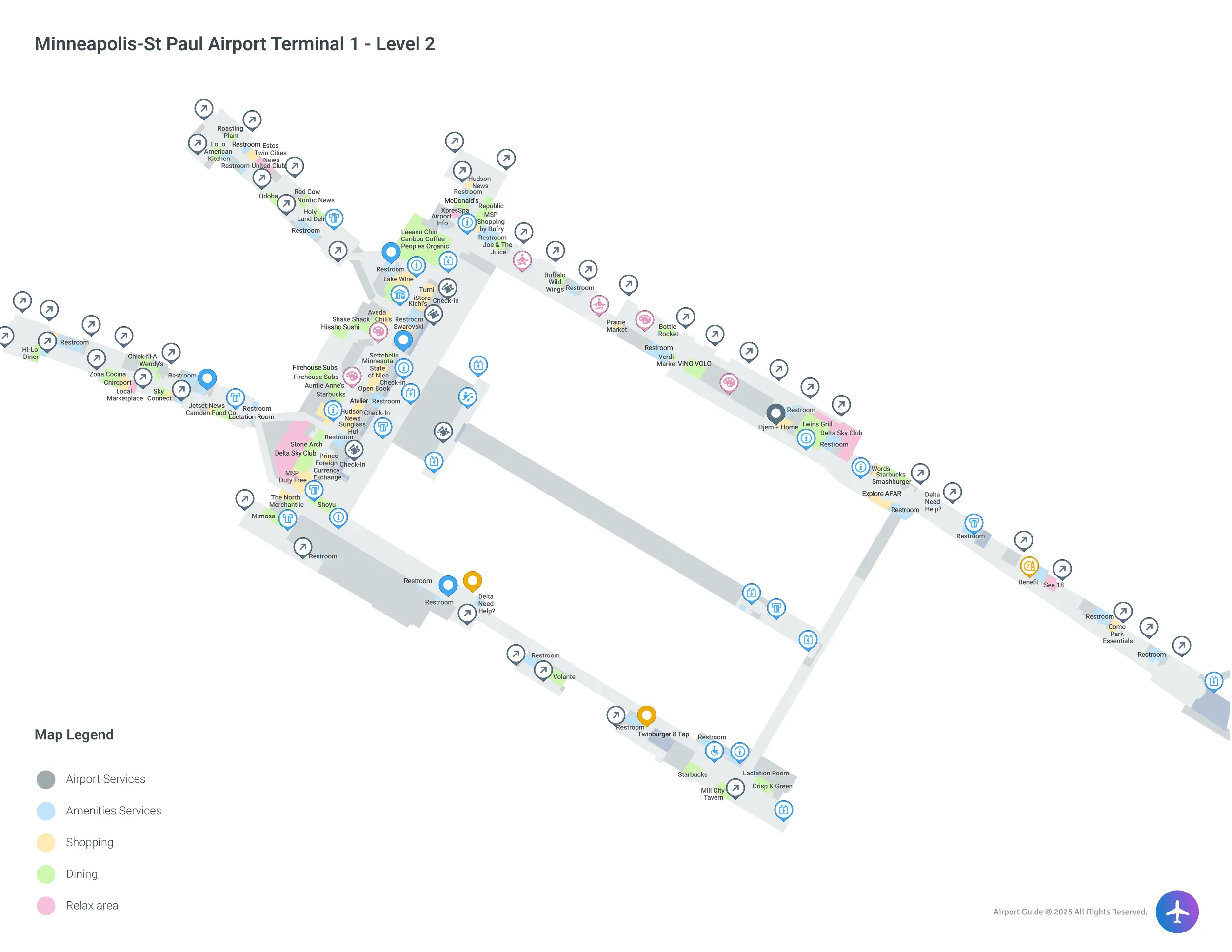 MSP Terminal 1 Level 2 map