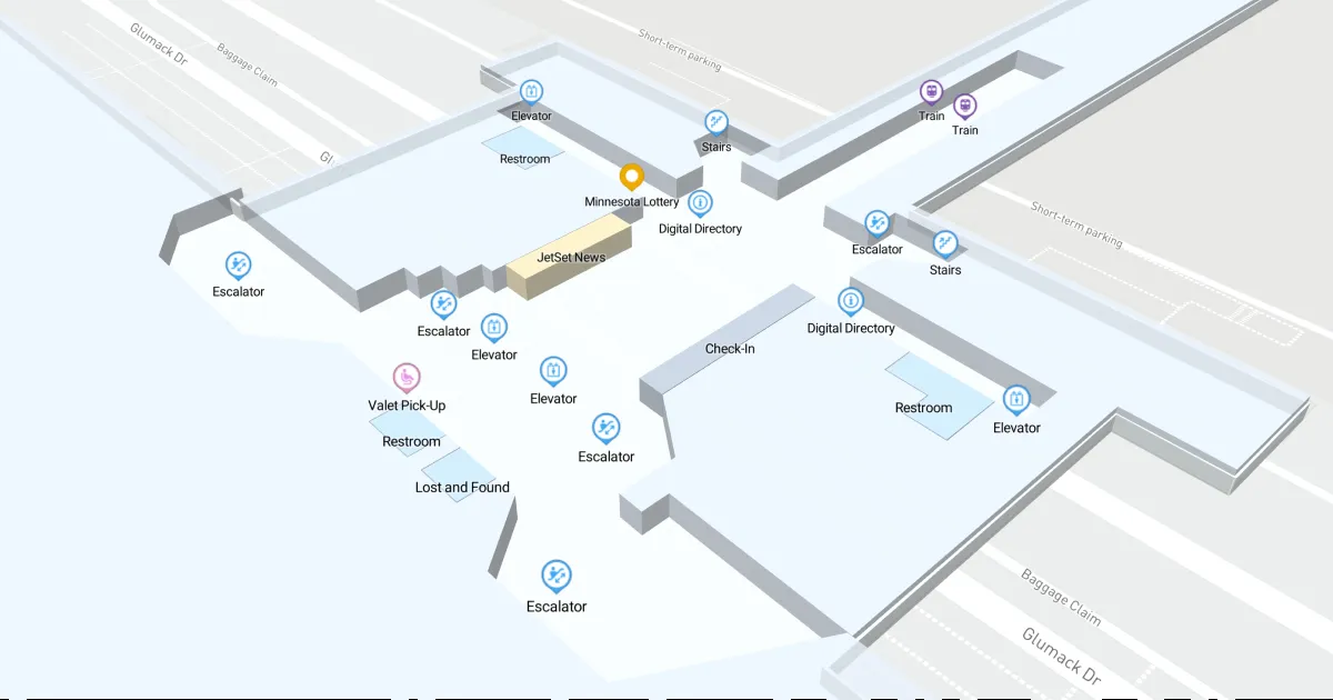 MSP Terminal 1 Level B Interactive map