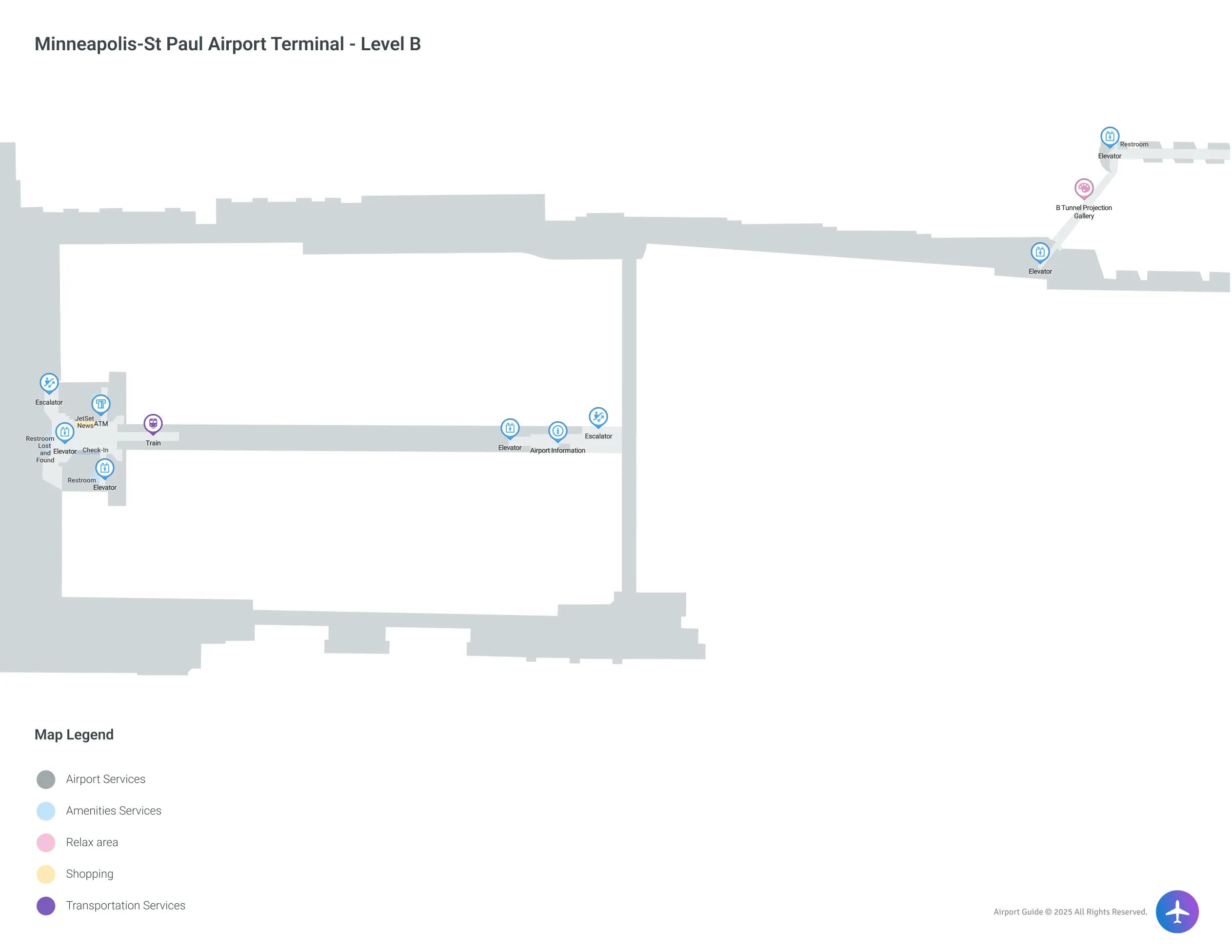 MSP Terminal 1 Level B map