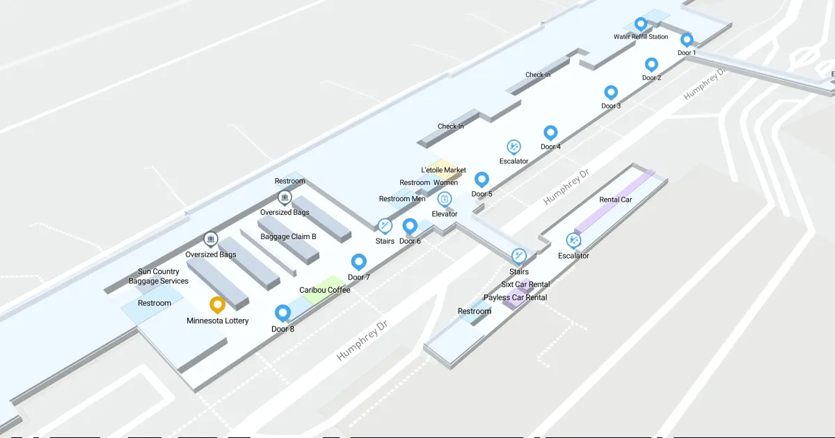 Minneapolis-St Paul International Airport-Wold-Chamberlain Terminal 2 Map