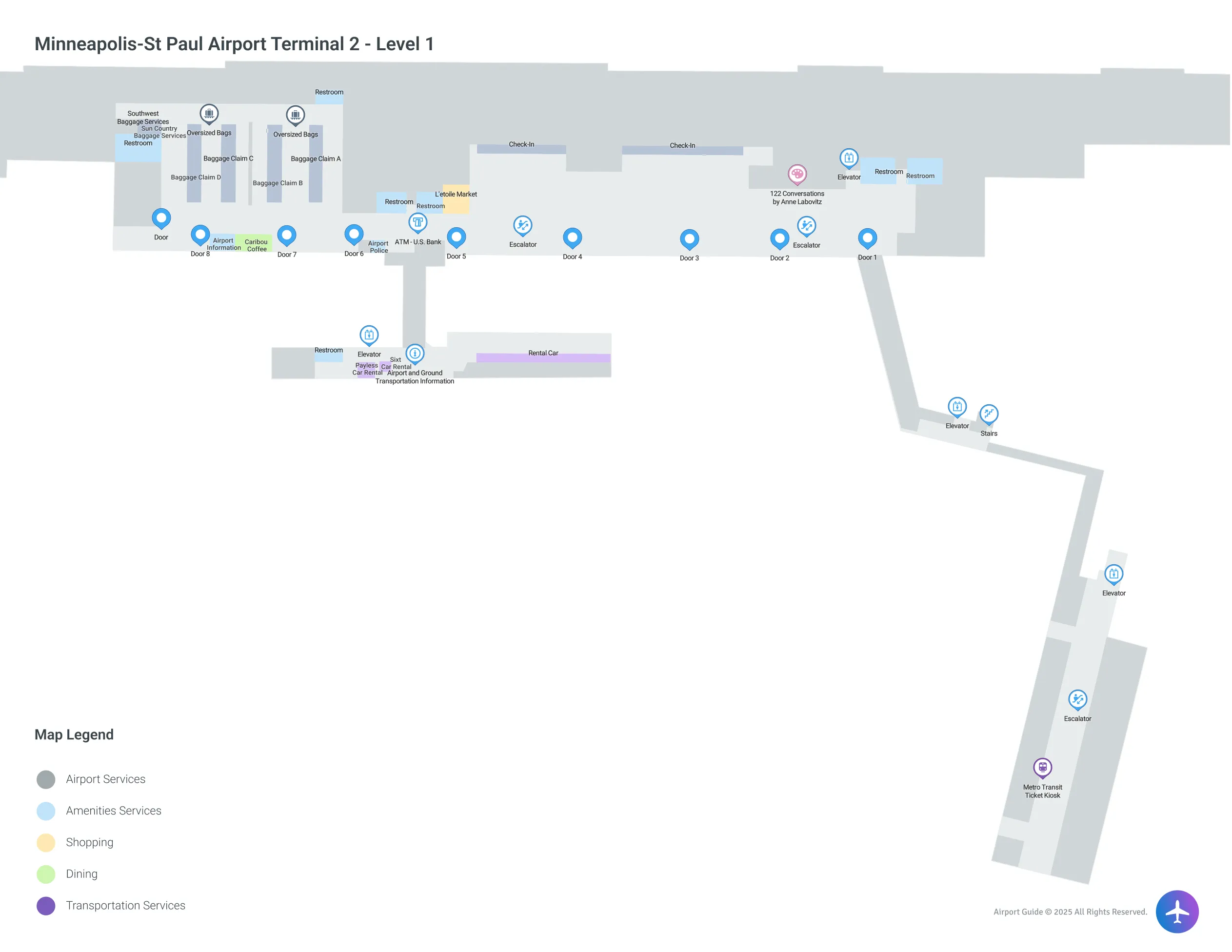 MSP Terminal 2 / Level 1 Map