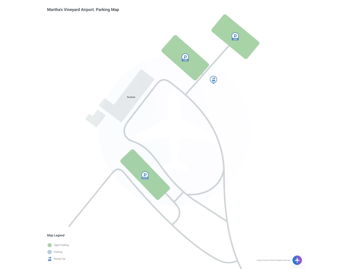 Martha's Vineyard Airport (MVY) Parking Map