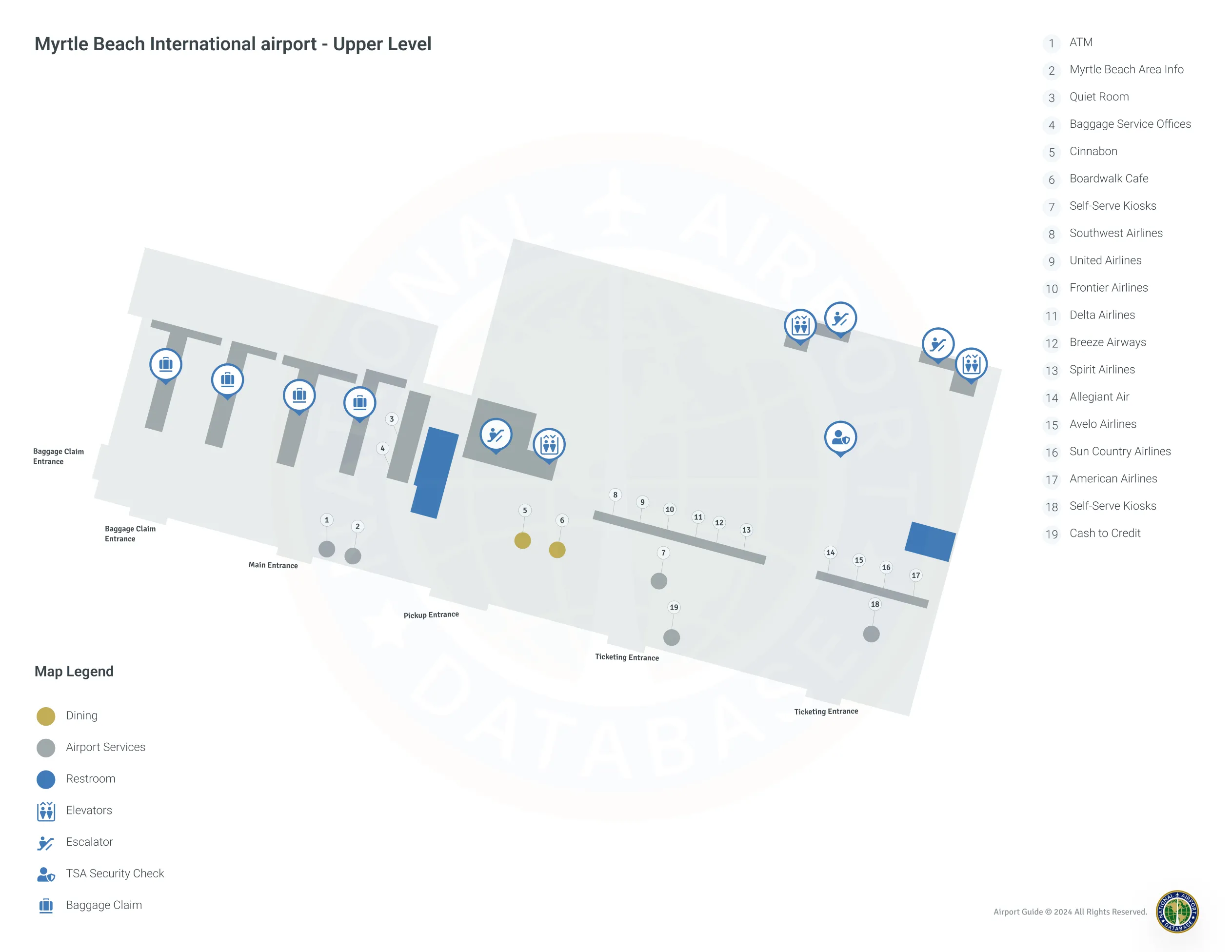MYR Terminal Level 2 map