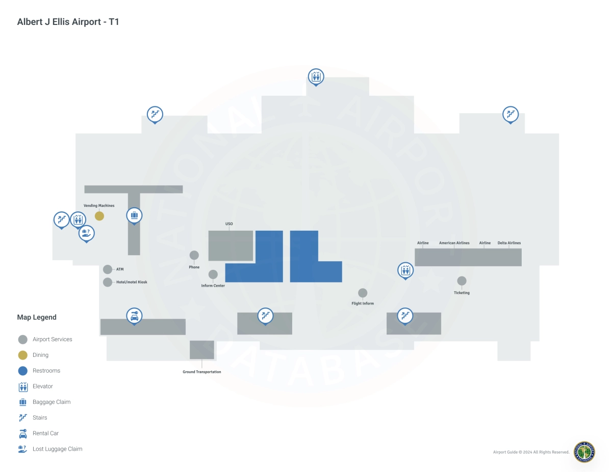 OAJ Terminal / T1 Level Map