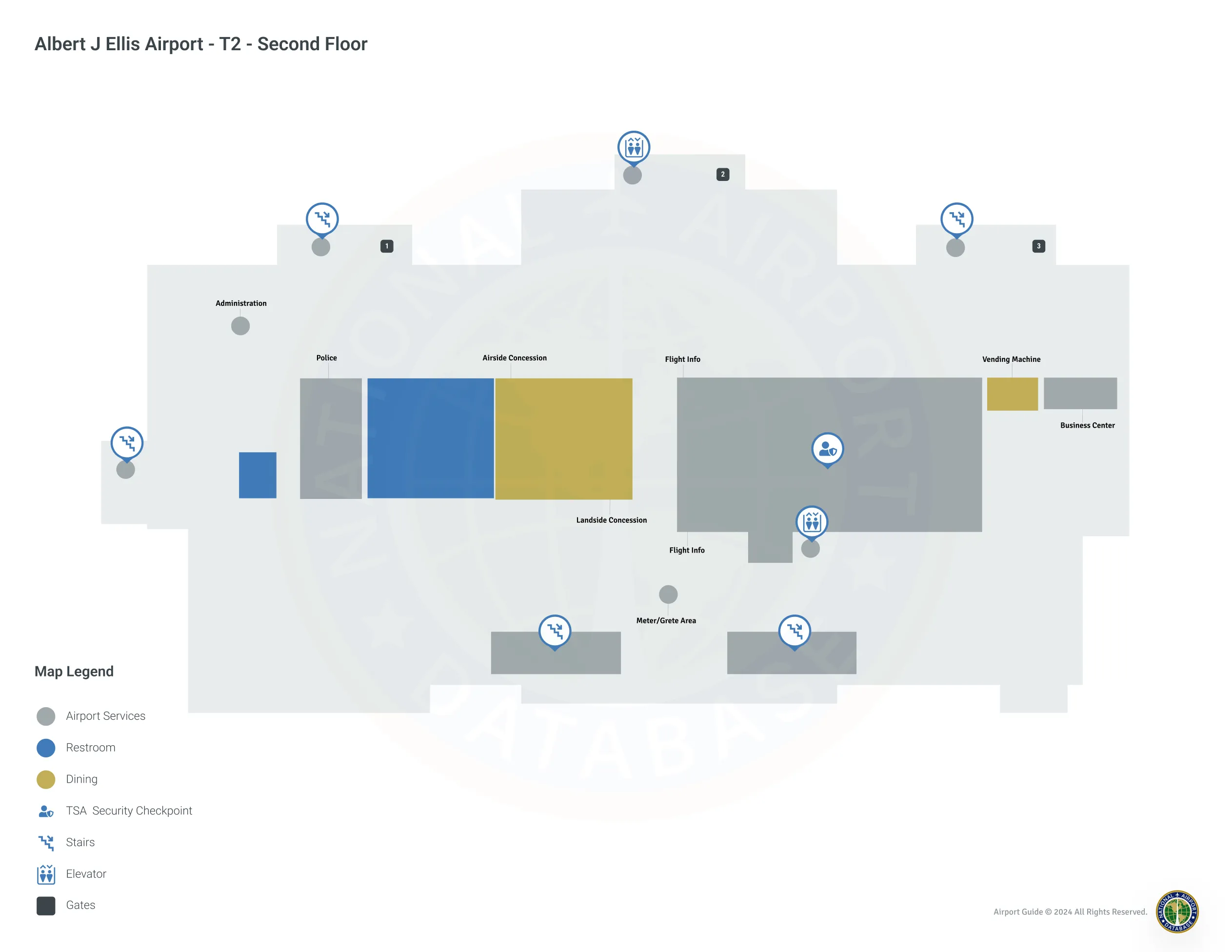 OAJ Terminal / T2 Level Map