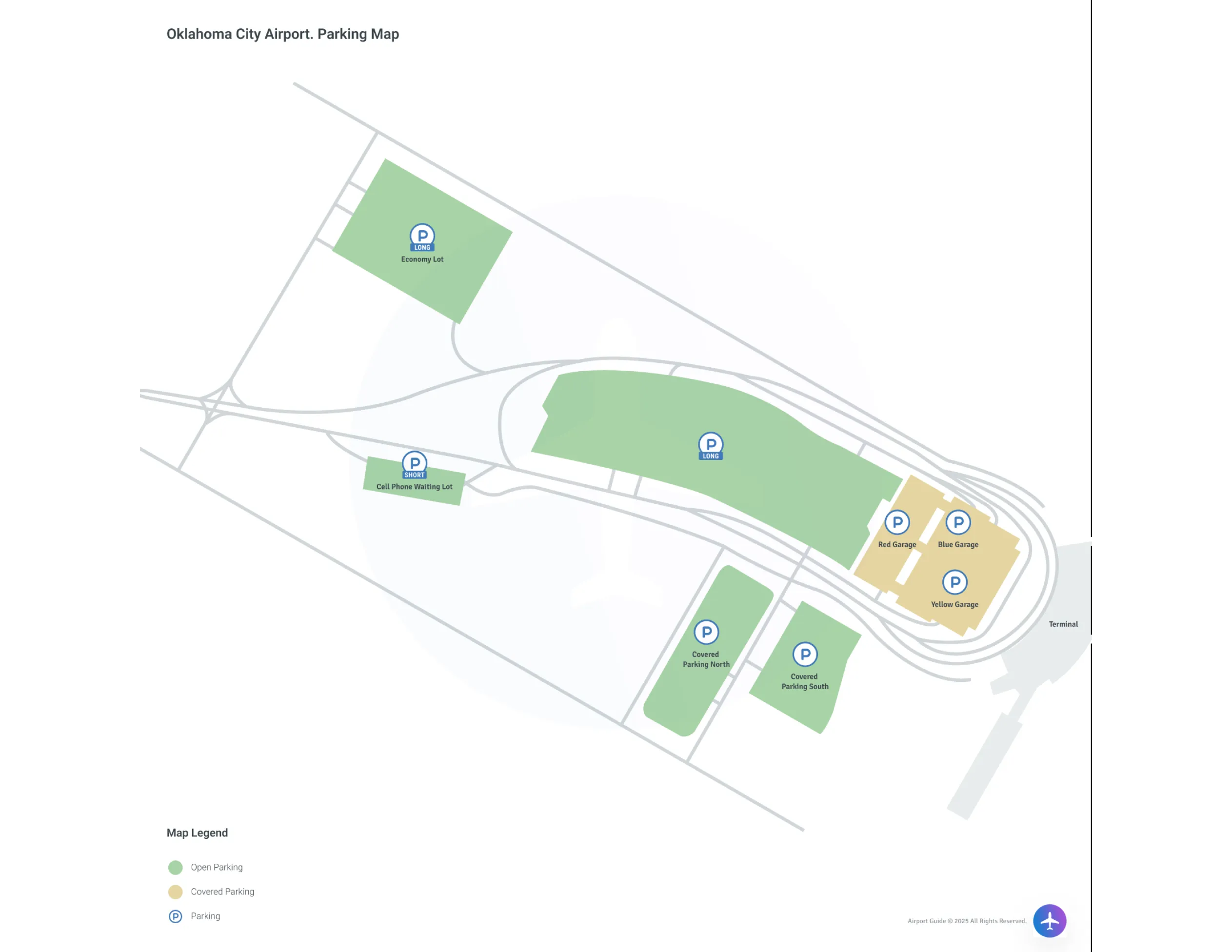Will Rogers World Airport (OKC) Parking Map