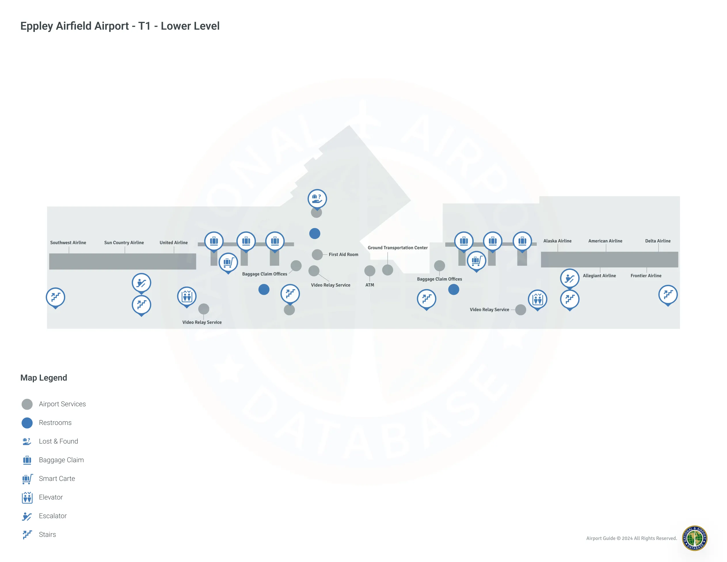 OMA Terminal / T1 Lower Level Map