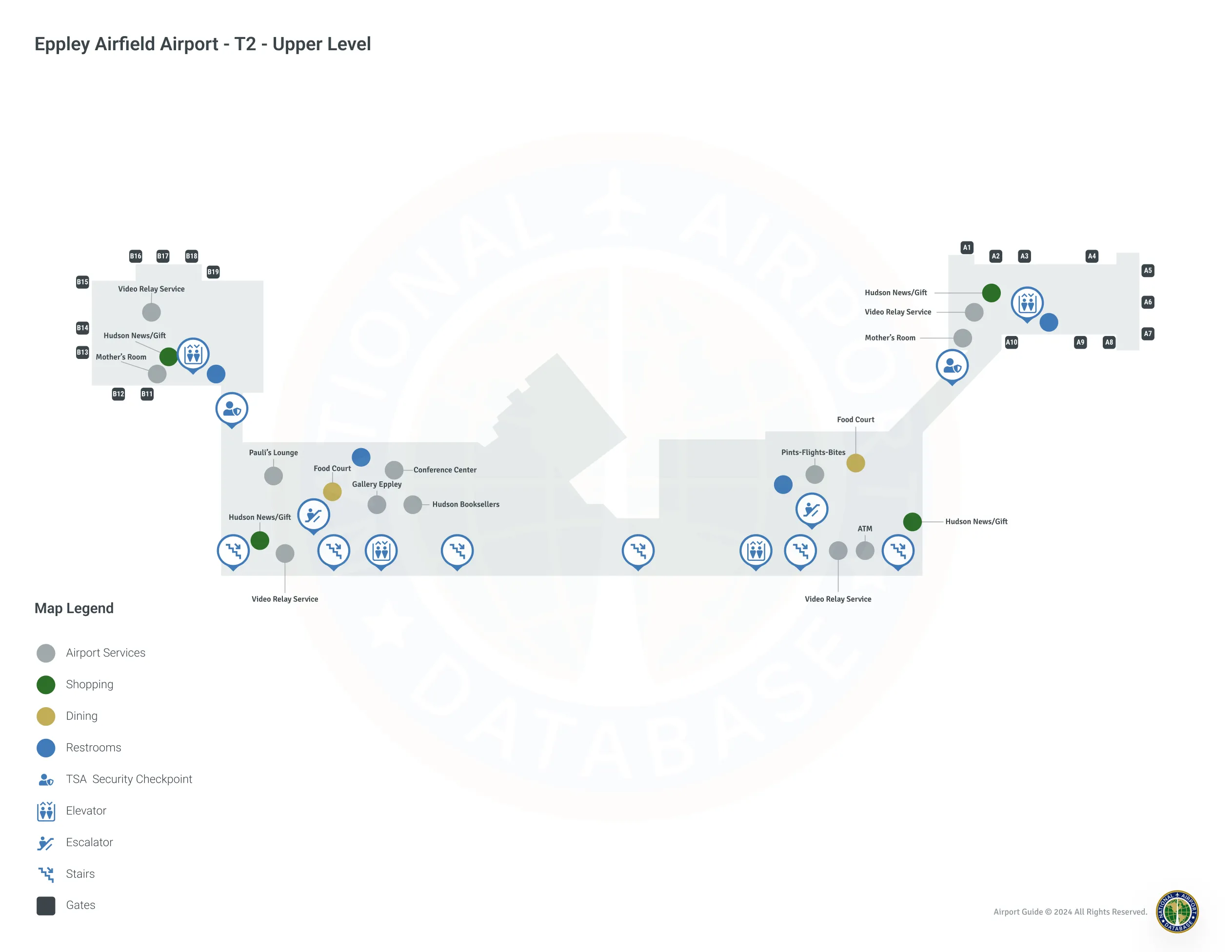 OMA Terminal / T2 Upper Level Map