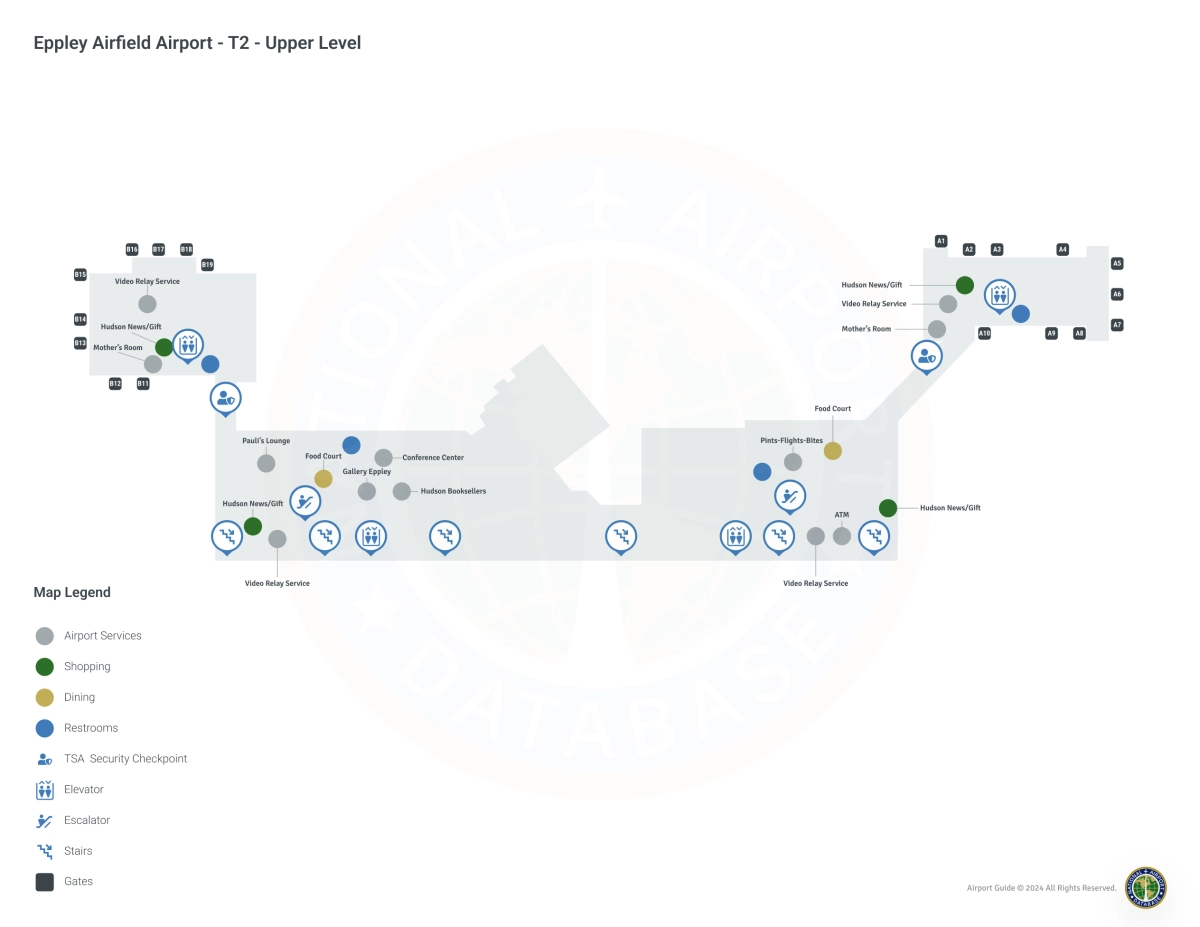 OMA Terminal / T2 Upper Level Map
