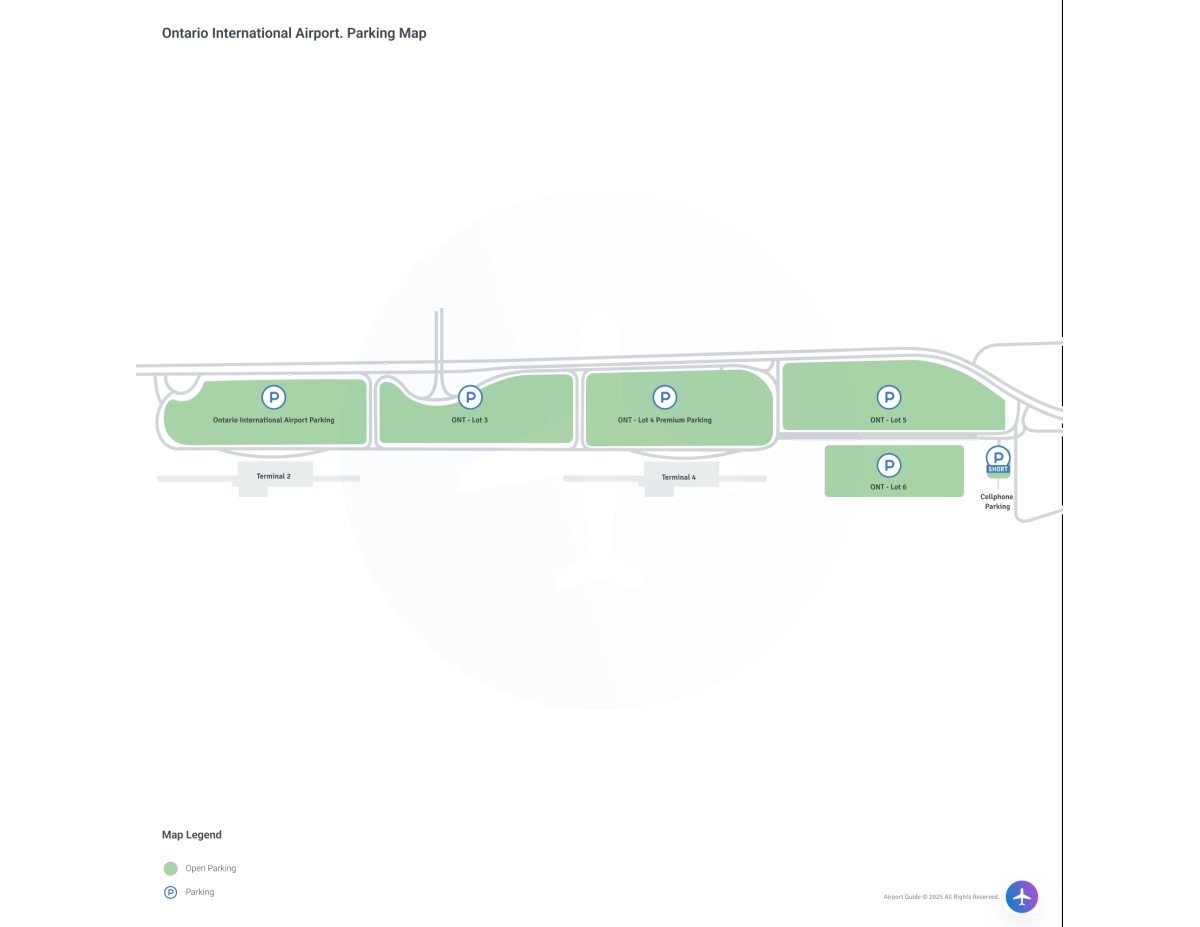Ontario International Airport (ONT) Parking Map