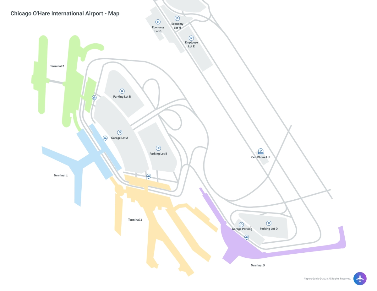 Chicago O'Hare International Airport (ORD) Map