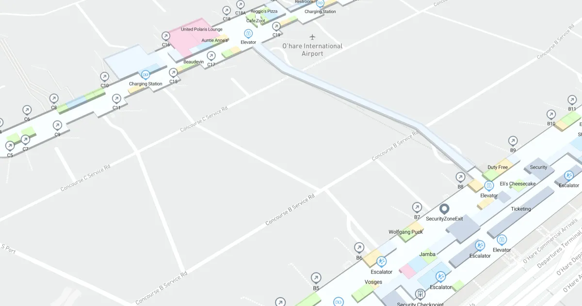 Chicago O'Hare International Airport Terminal 1 Interactive Map