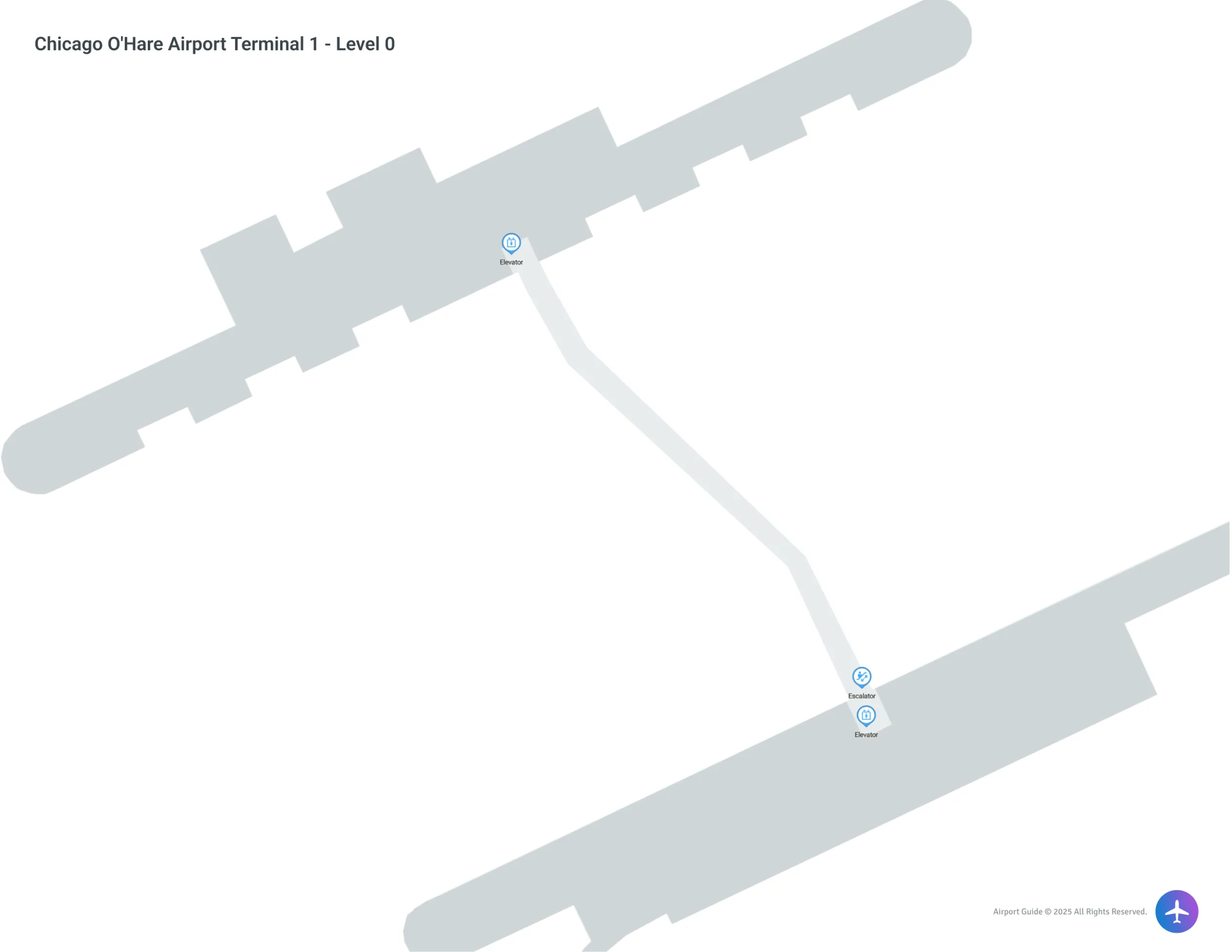 Chicago O'Hare Airport ORD | Terminal 1/Level 0 Map
