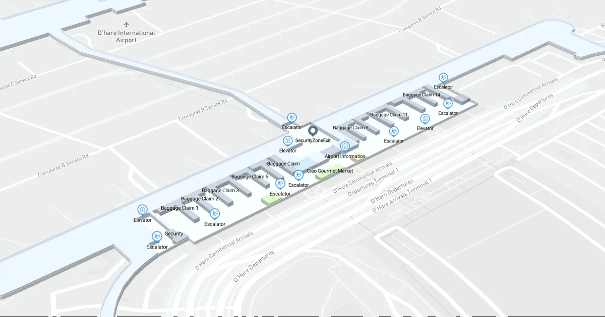 ORD Terminal 1 Level 1 Interactive map