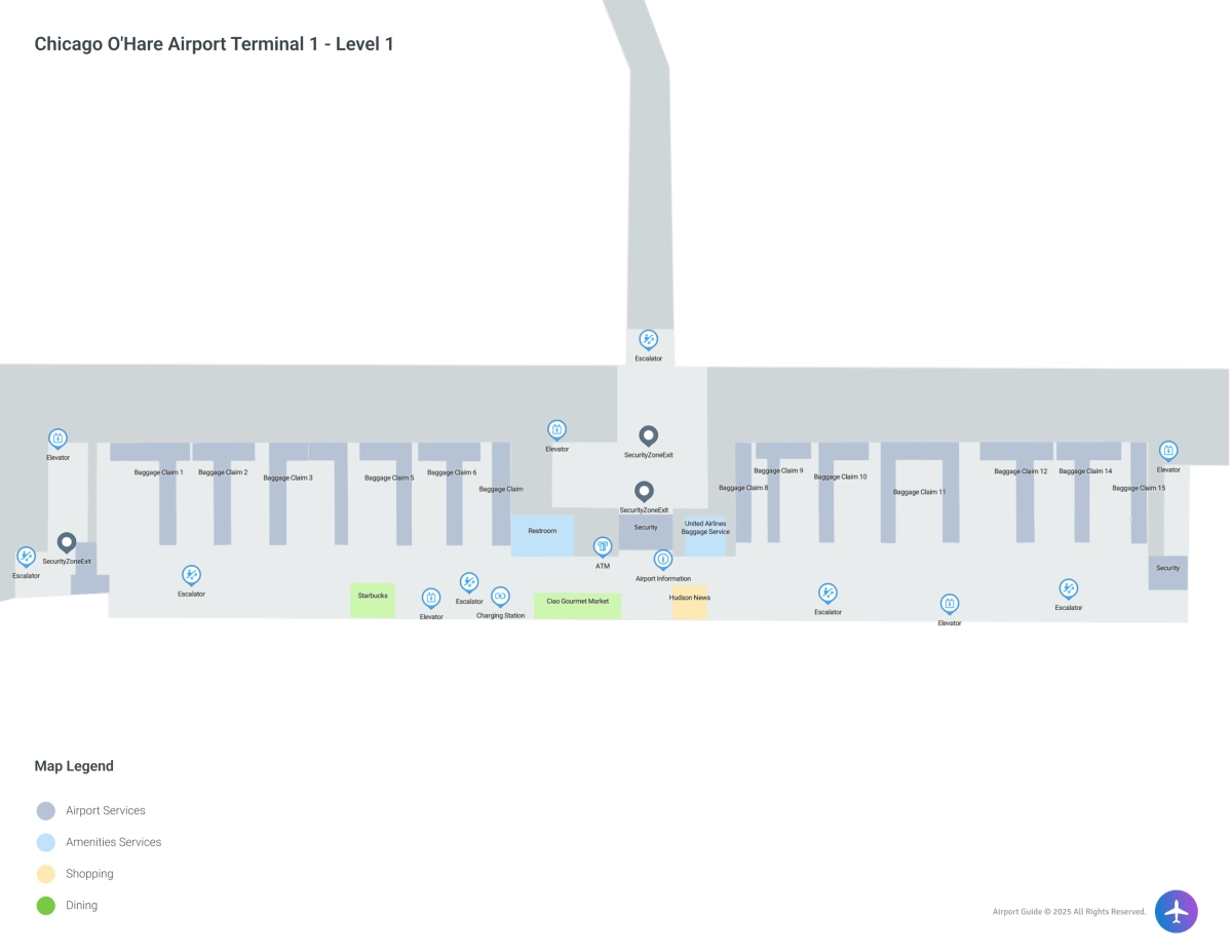 ORD Terminal 1 / Level 1 Map