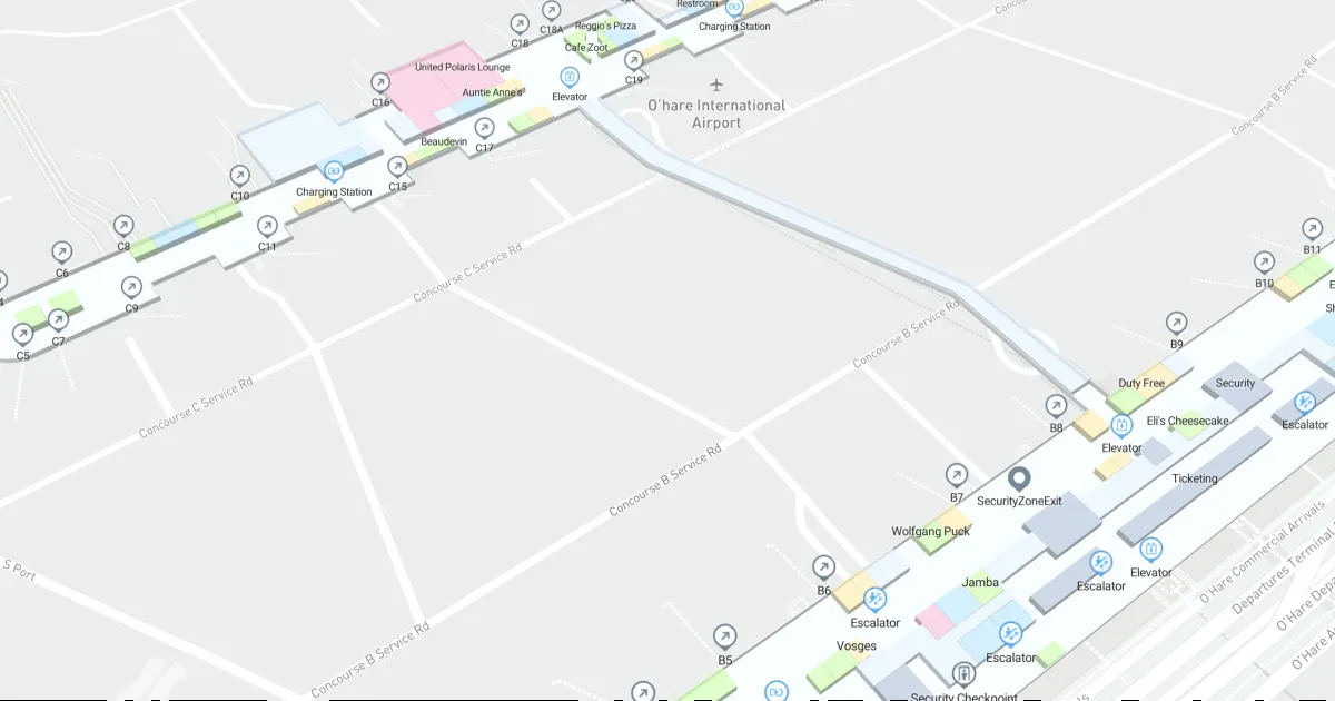 ORD Terminal 1 Level 2 Interactive map