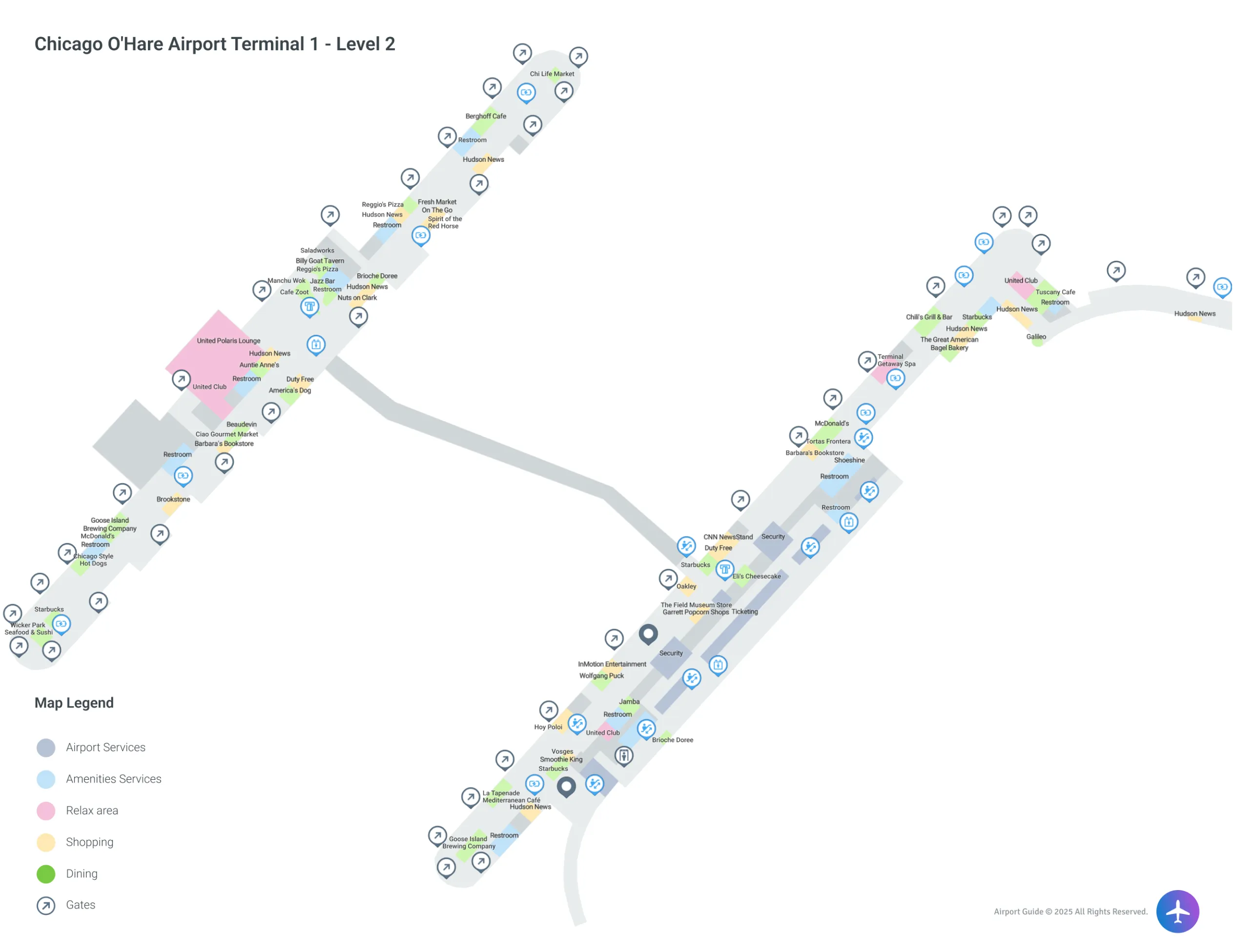 ORD Terminal 1 Level 2 map