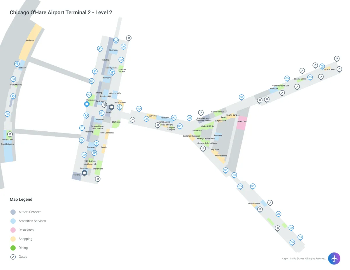 ORD Terminal 2 / Level 2 Map