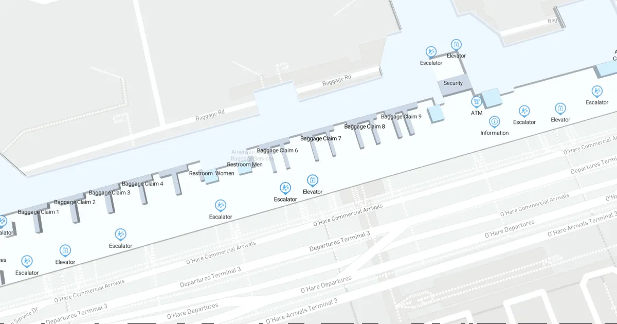 Chicago O'Hare International Airport Terminal 3 Map
