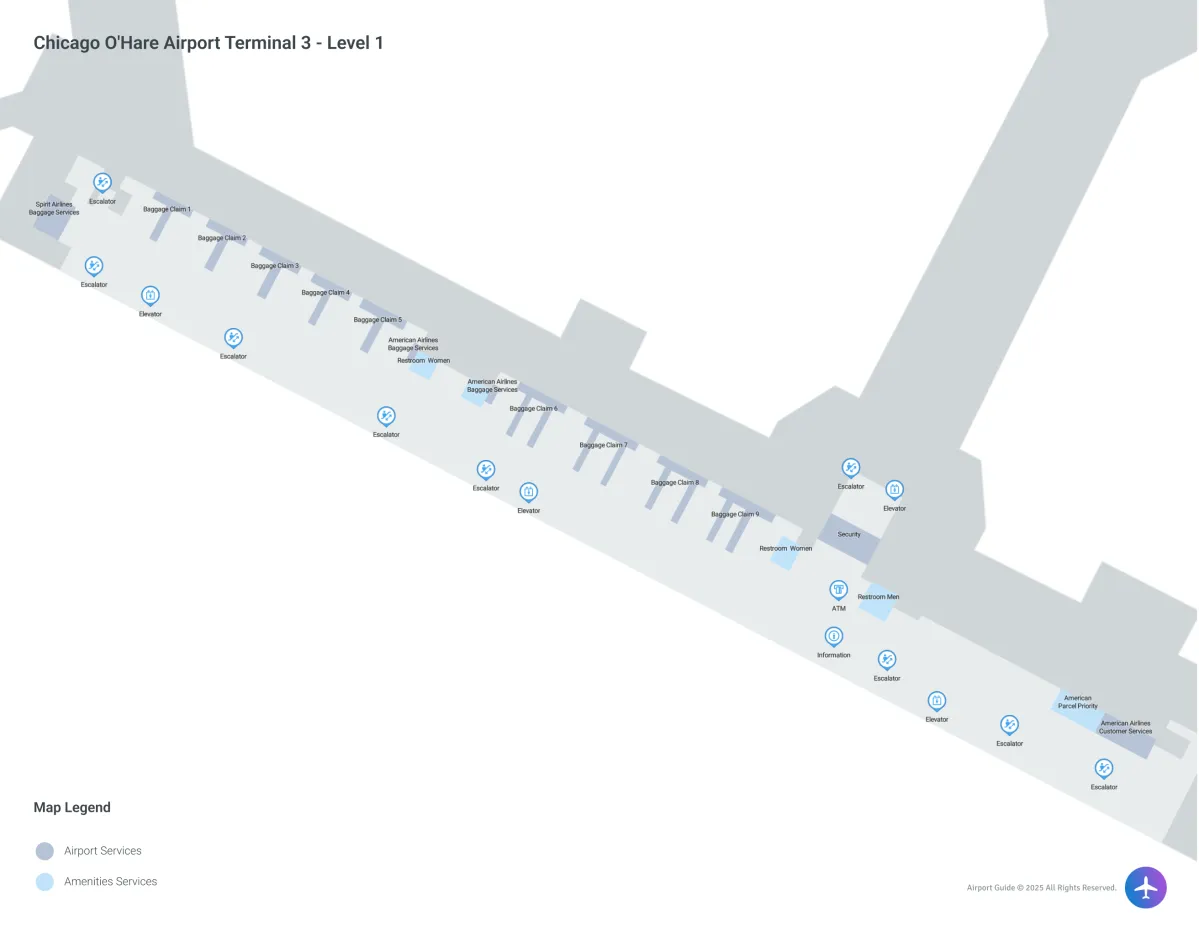 ORD Terminal 3 / Level 1 Map