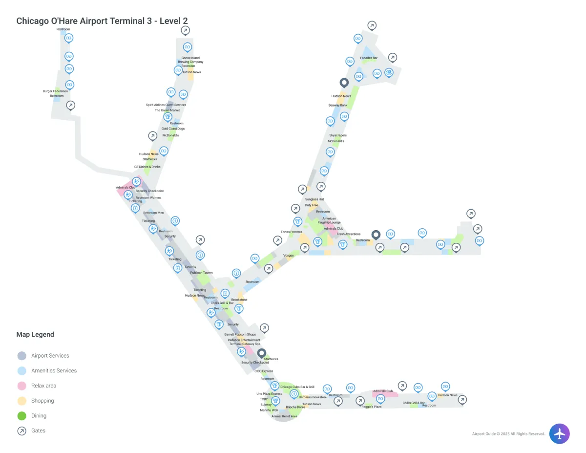 ORD Terminal 3 / Level 2 Map