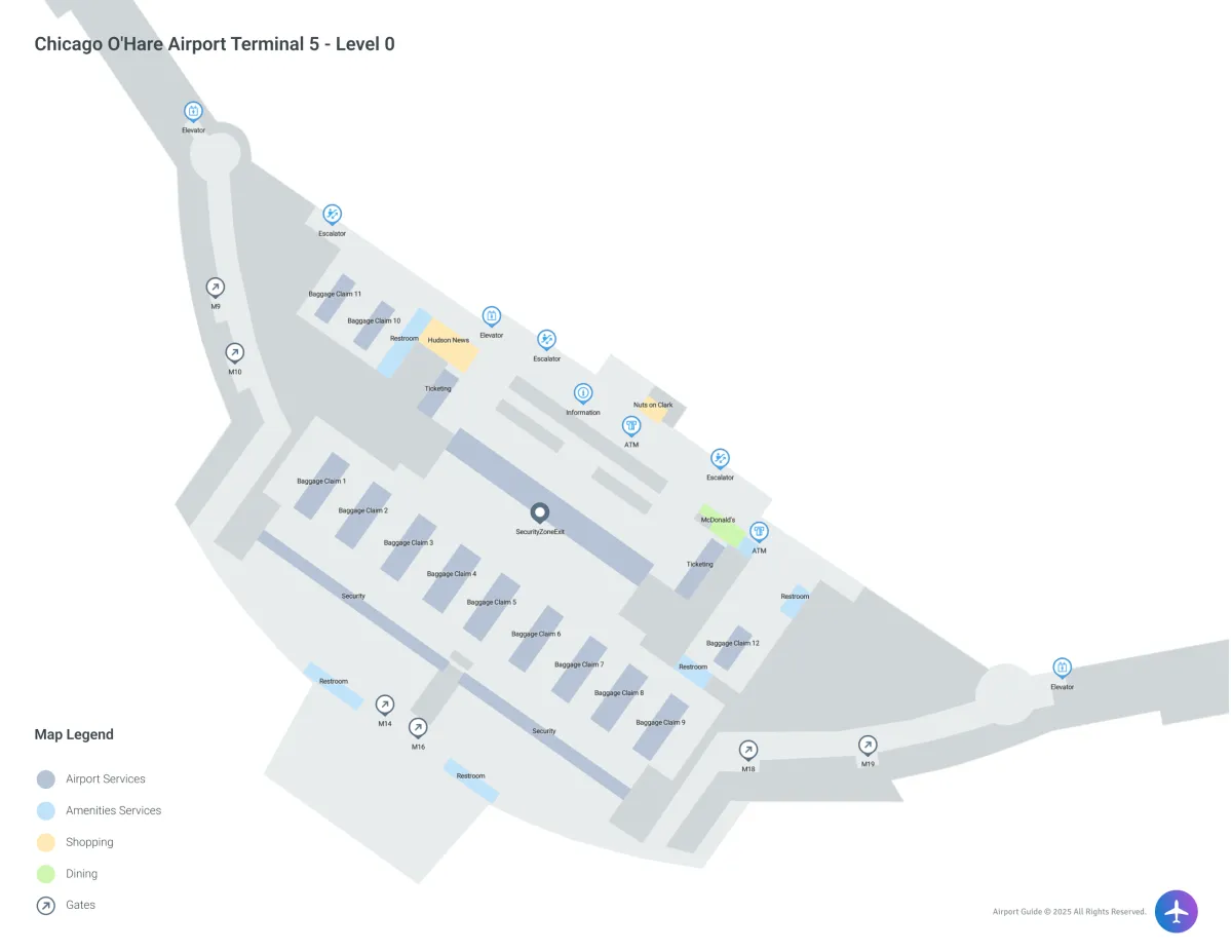 ORD Terminal 5 / Level 0 Map