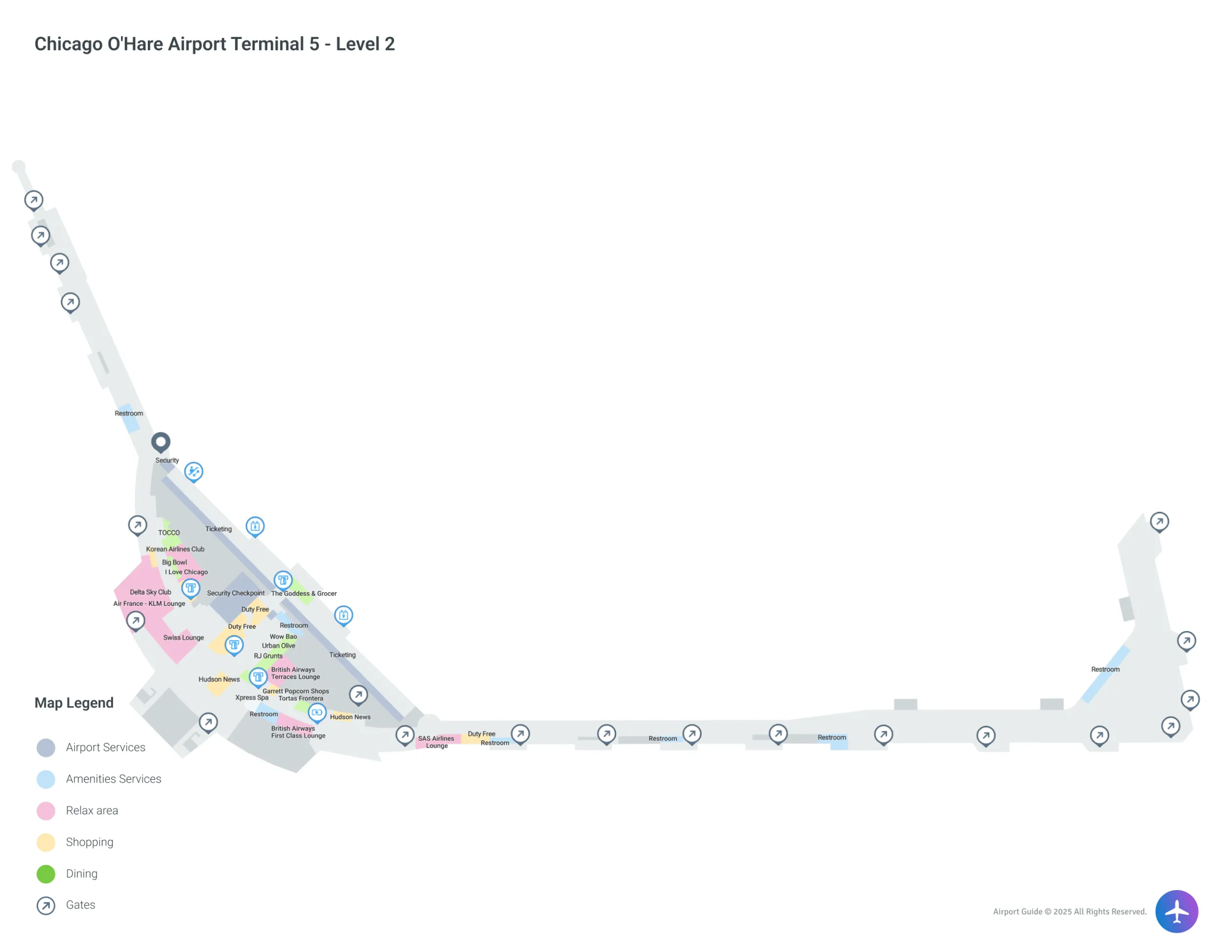 ORD Terminal 5 Level 2 map