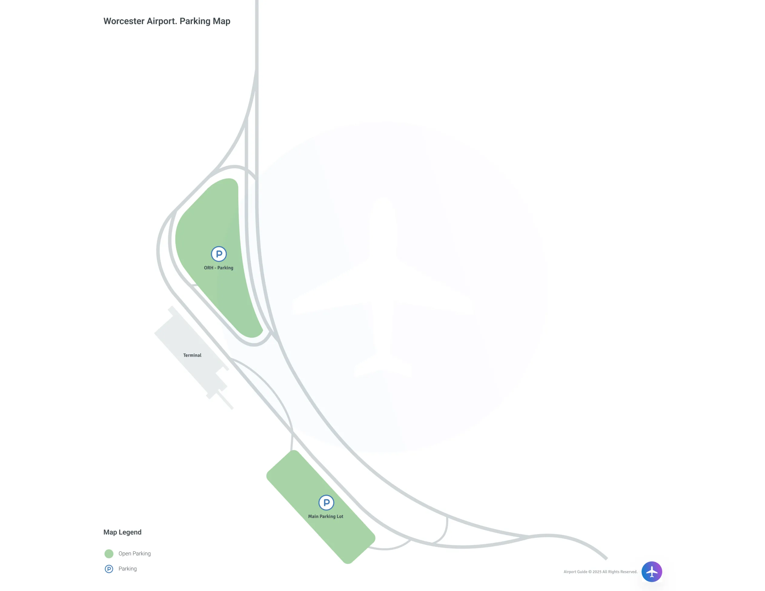 Worcester Regional Airport (ORH) Parking Map