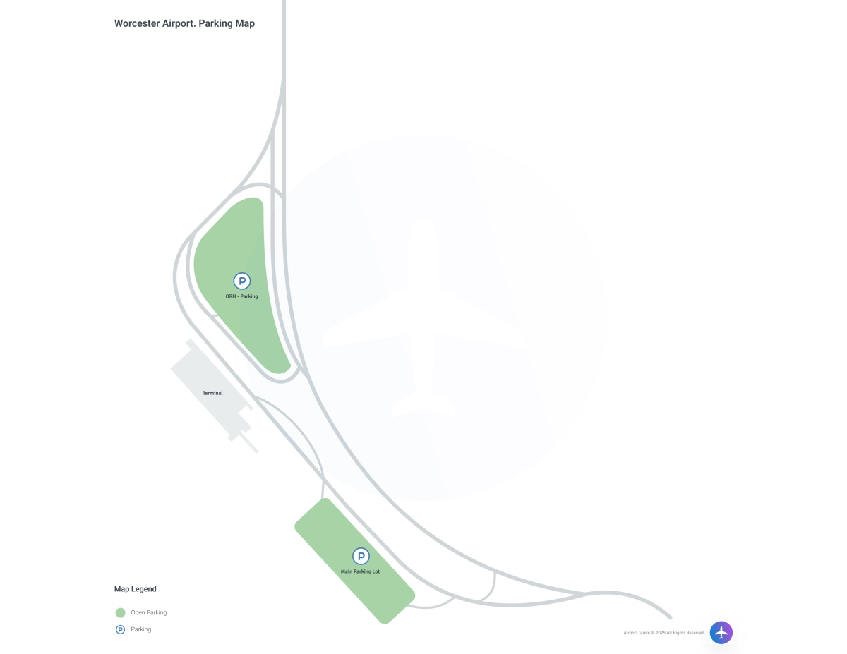 Worcester Regional Airport (ORH) Parking Map
