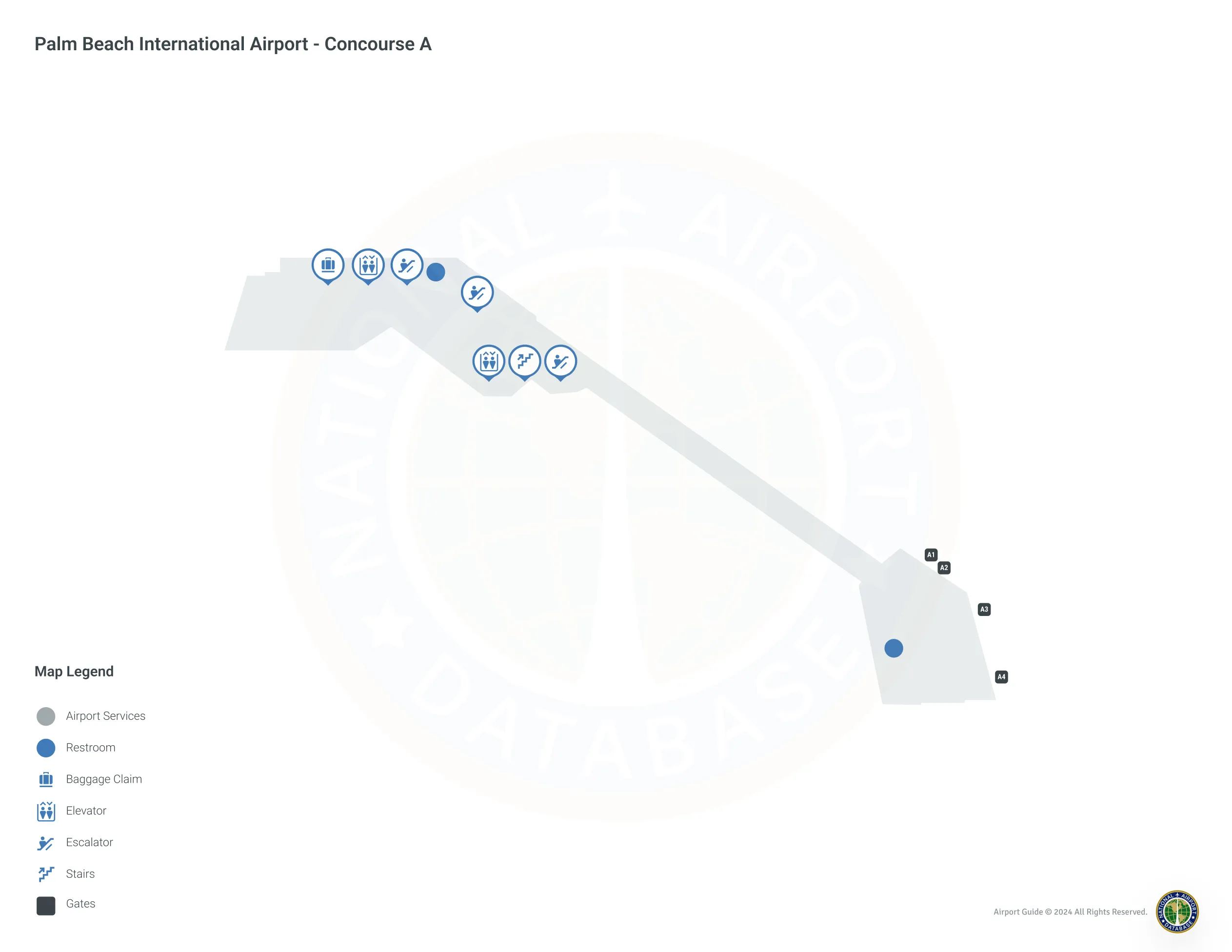 PBI Concourse A Level 1 map