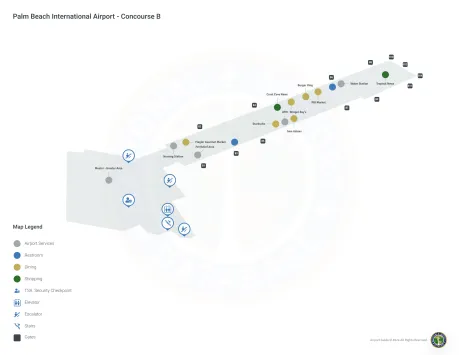 PBI Airport Concourse B Map