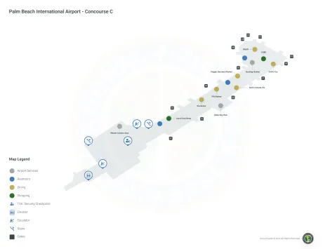 PBI Airport Concourse C Map