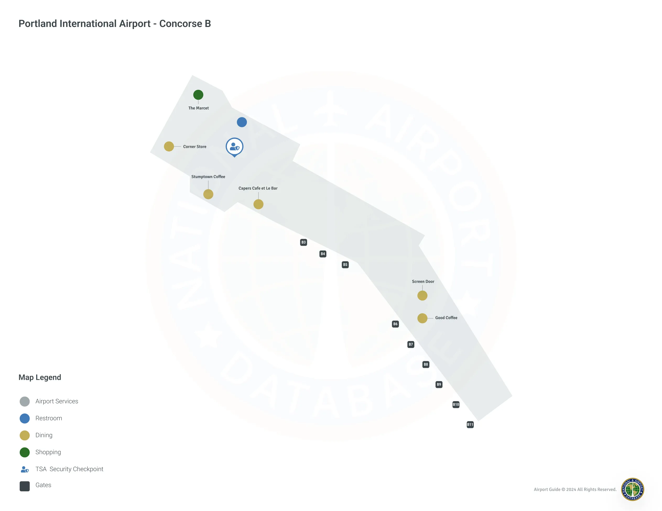 PDX Concourse B / Level 1 Map